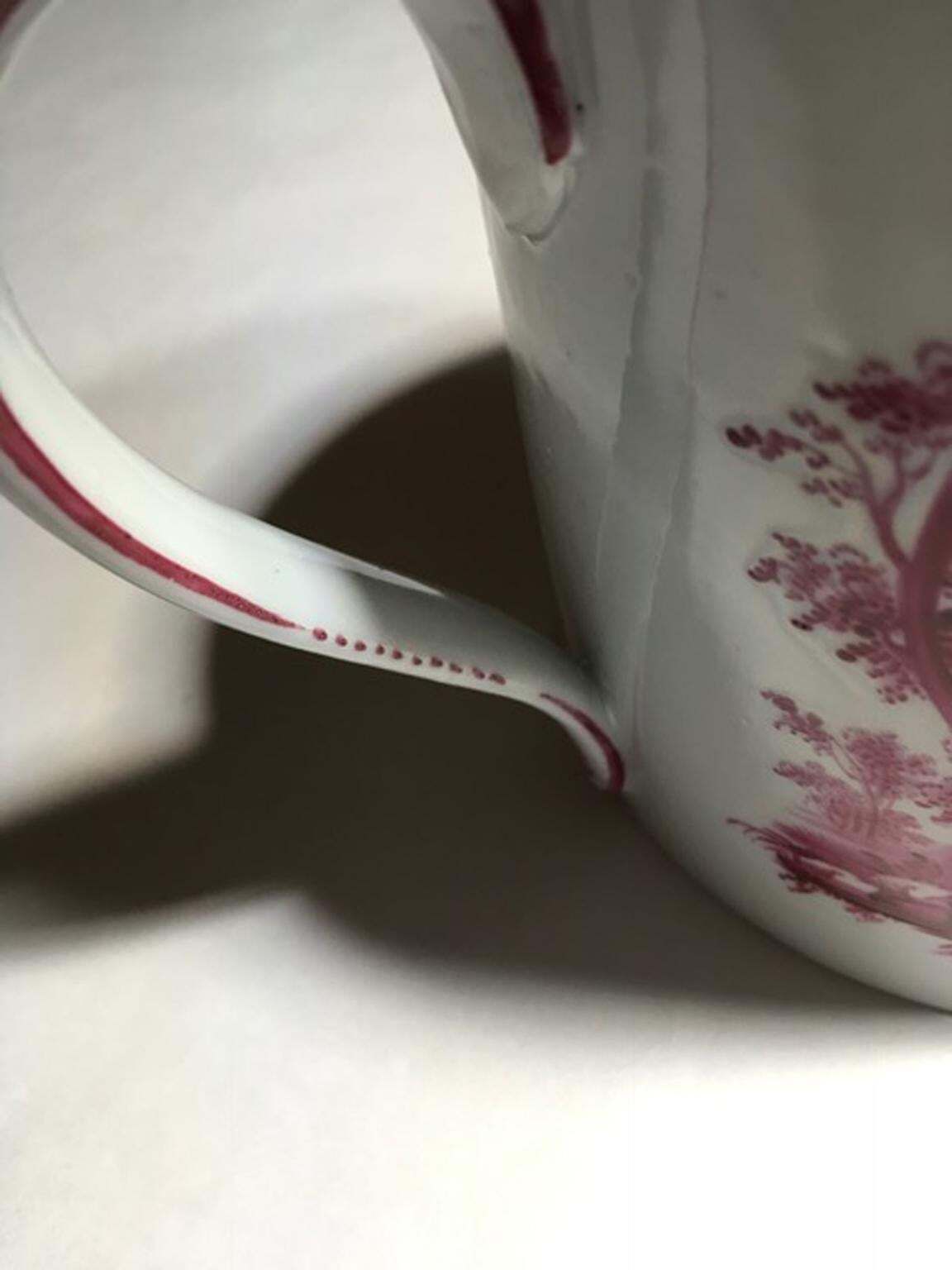 photo buy Richard Ginori Late 18th Century Porcelain Tea Pot With Hand Painted Landscapes