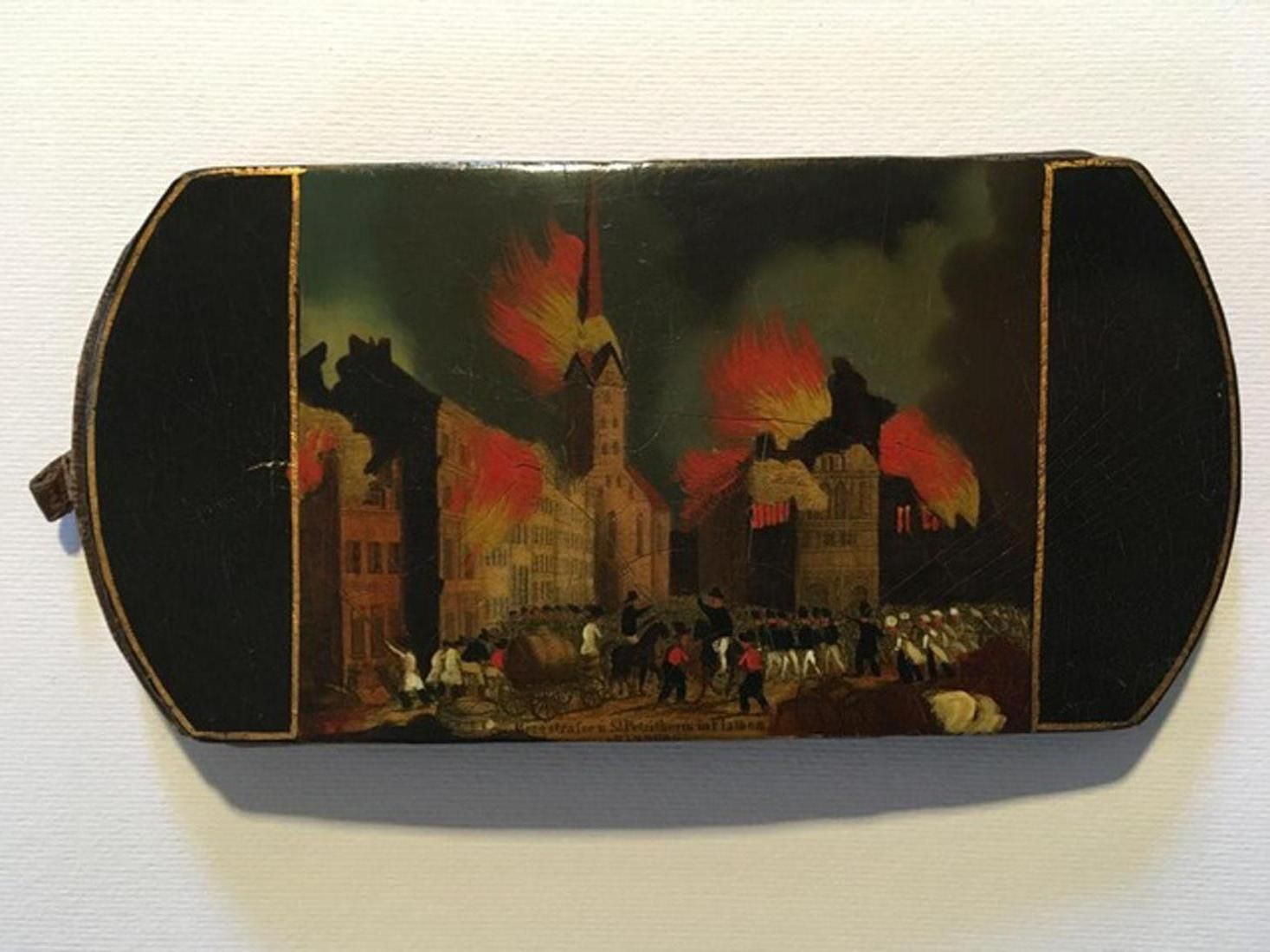Mid 19th Century Decorative Lacquered Wooden Tobacco Snuff Box Black photo Home Decor
