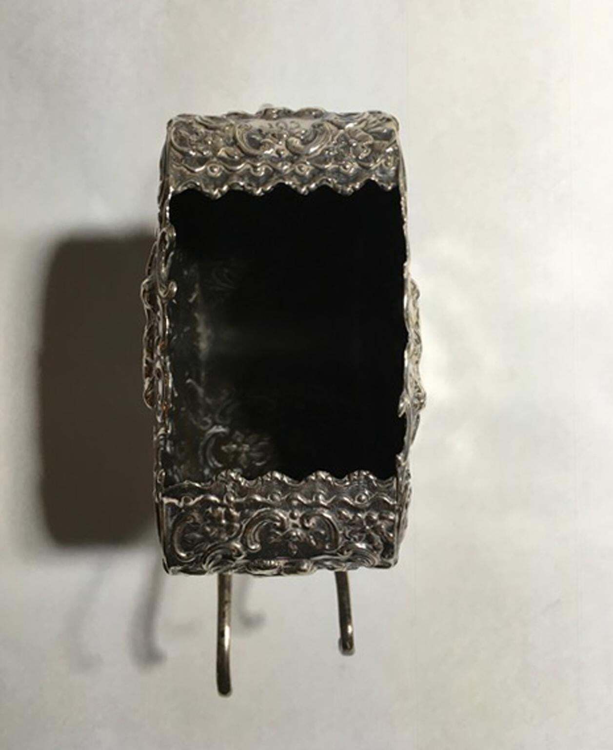 Italy Late 19th Century Sterling Silver Box Baroque Little Love Cart photo vinterior