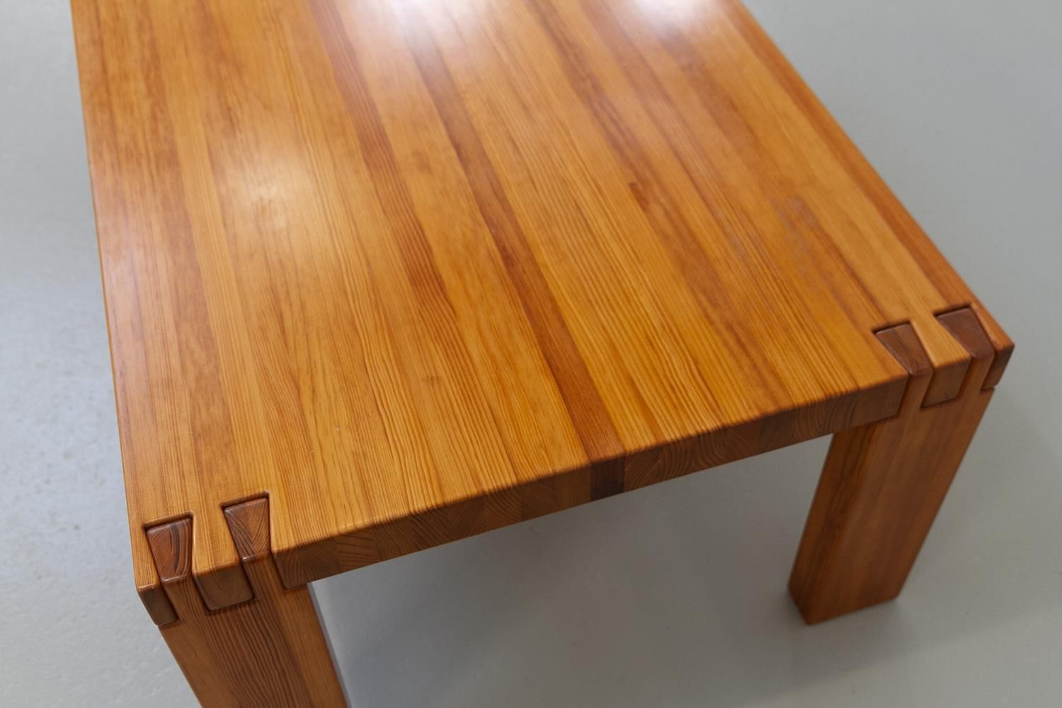 Danish Modern Rectangular Brutalist Coffee Table In Oregon Pine, 1970s. photo buy