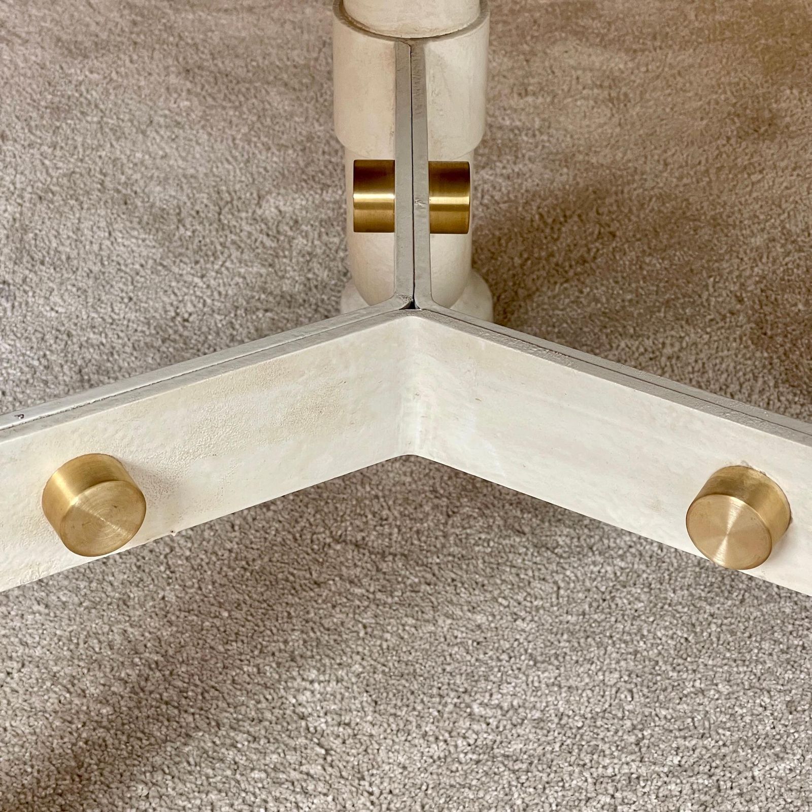 Furniture Marzio Cecchi Chestnut Emperor Marble & White Iron W/ Brass Details Round Table photo