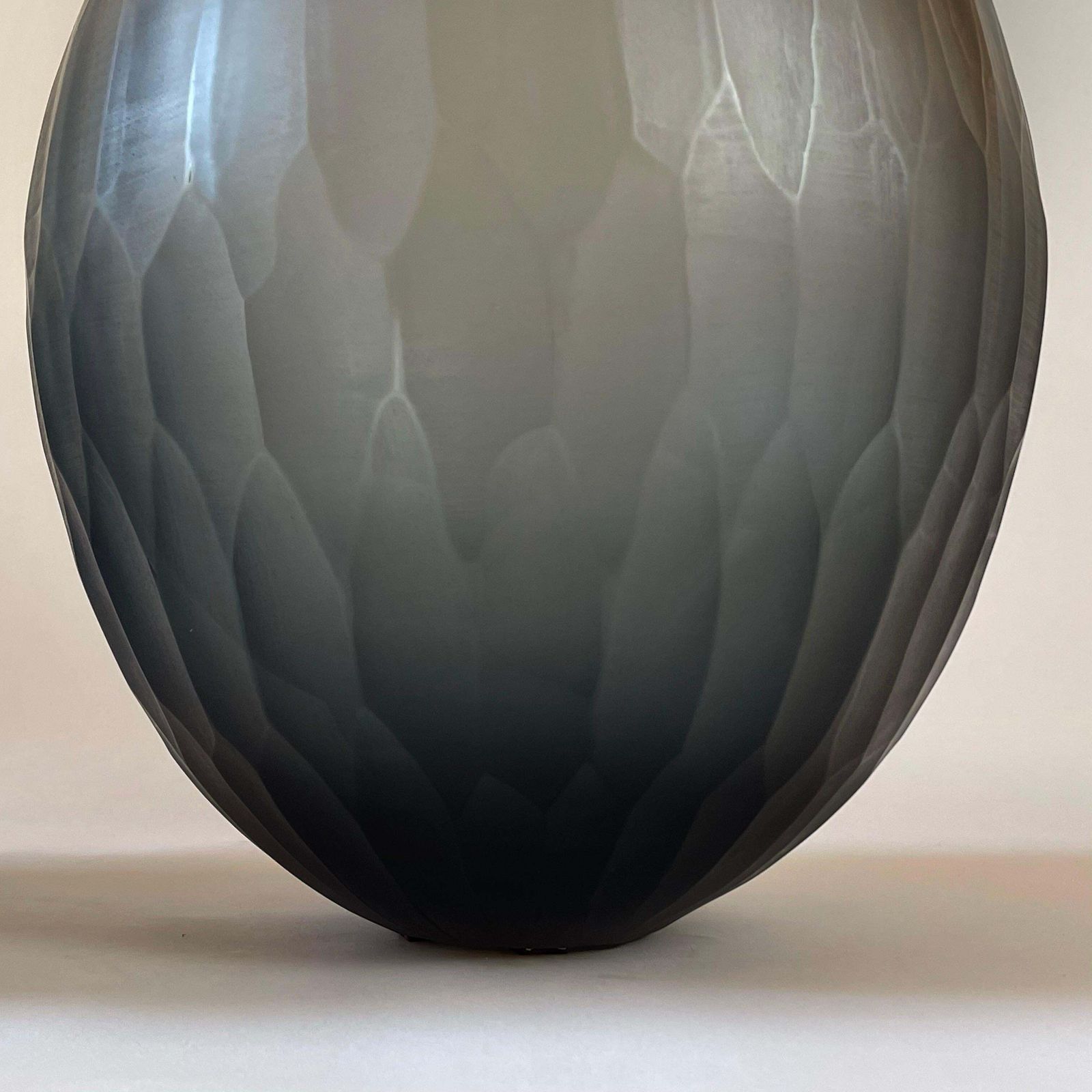 Late 20th Century Pair Of Sculptural Gray Murano Glass Vases photo vinterior