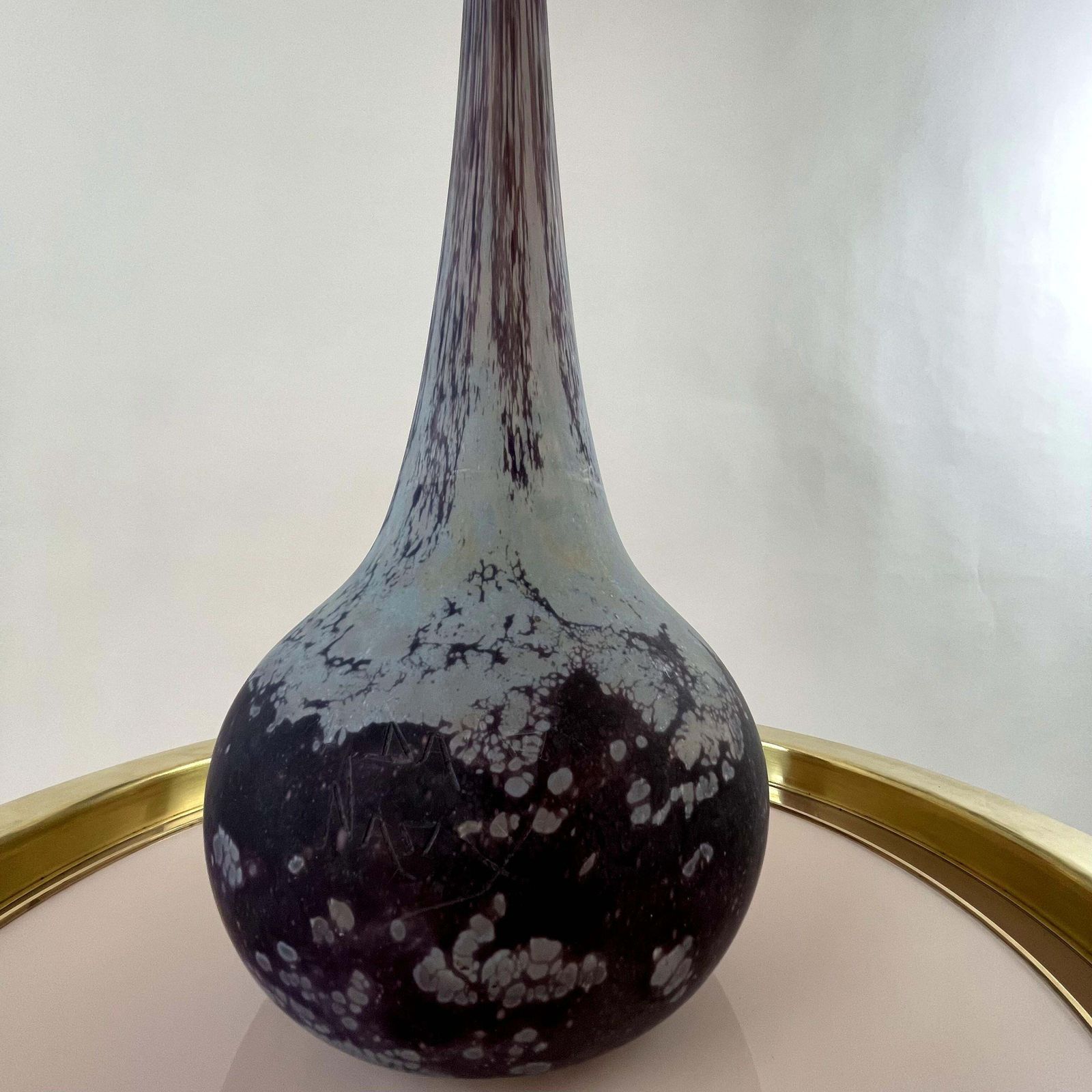 Art Deco Monumental Egyptian Purple Art Glass Soliflore Vase By Daum Nancy photo buy