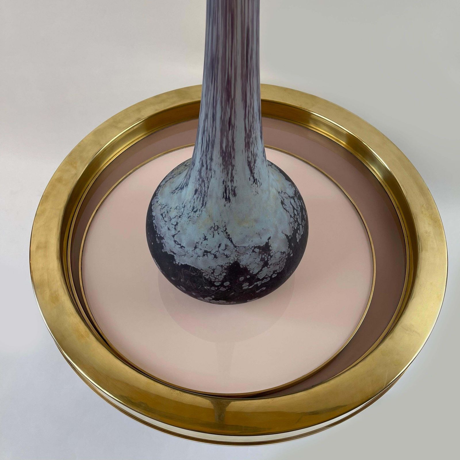 photo for sale Art Deco Monumental Egyptian Purple Art Glass Soliflore Vase By Daum Nancy