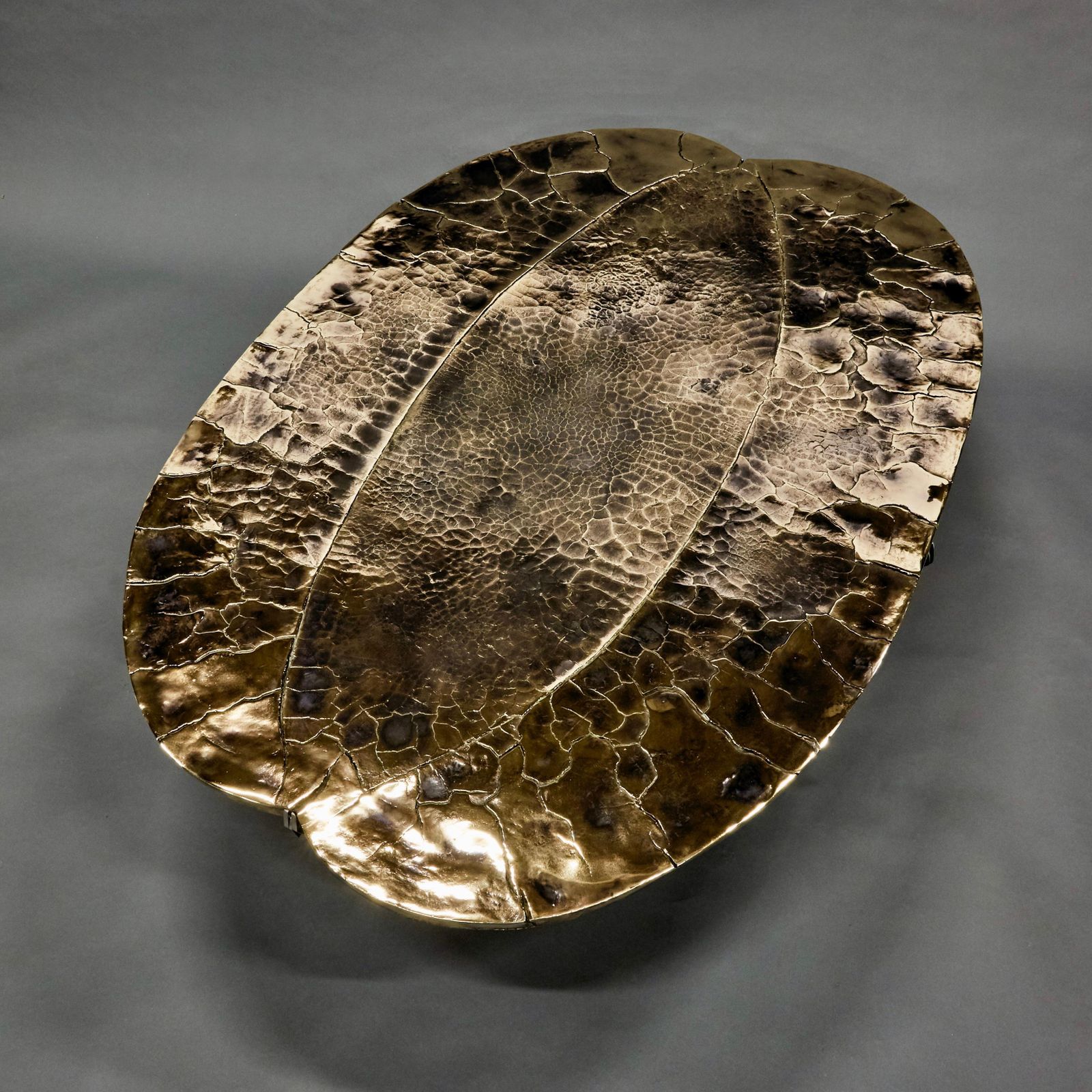 Contemporary Cast Bronze & Black Steel Coffee Table By Atelier Erwan Boulloud photo furniture