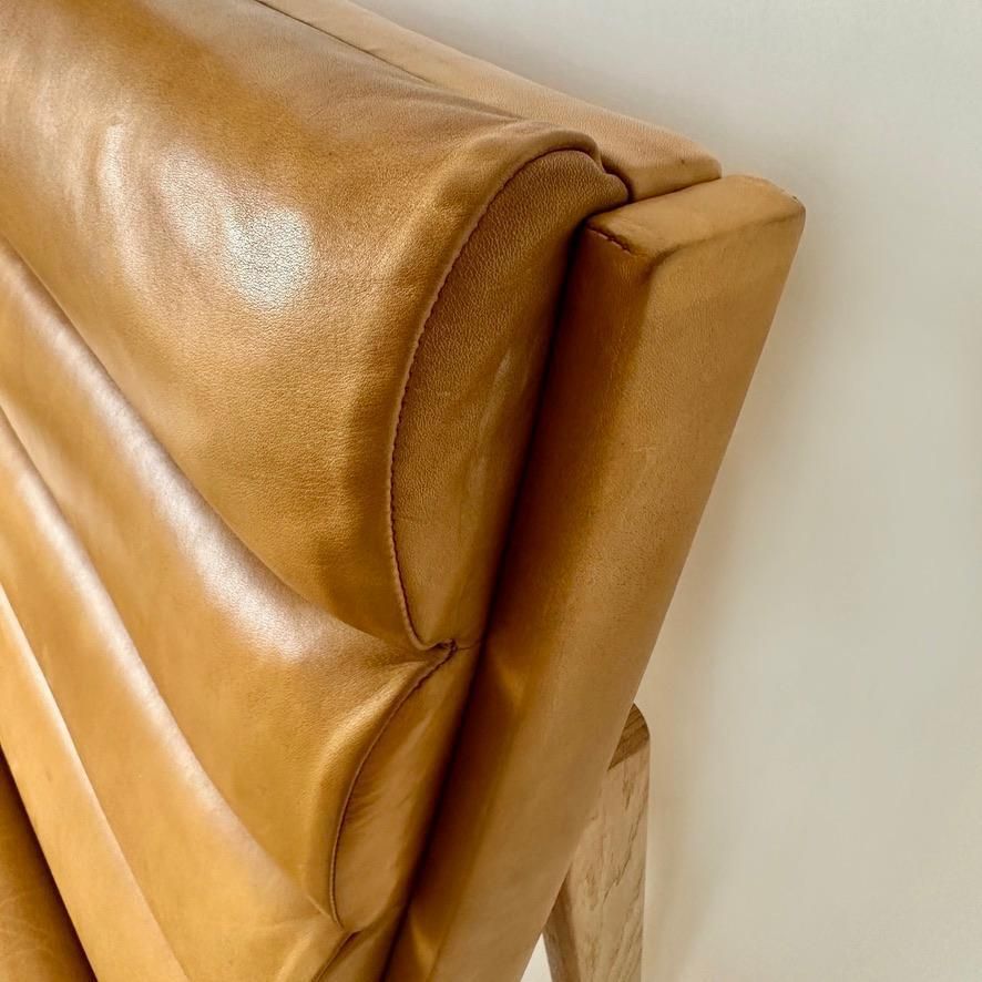 Mid Century Modern Swedish Oak & Cognac Leather Lounge Chair By K. E. Ekselius photo buy