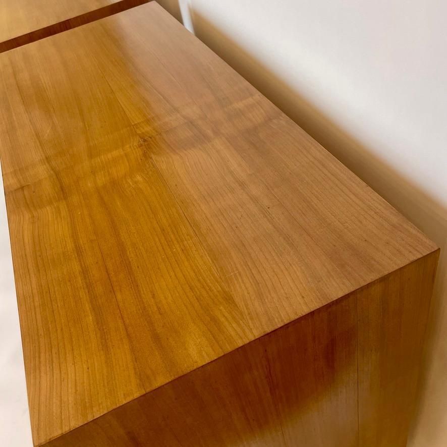 Mid Century Modern Pair Of Italian Cherry Veneer Cabinets W/ Breadsticks Doors photo Furniture