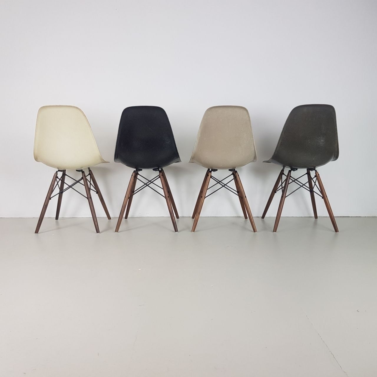 Eames Herman Miller Dsw Side Chairs In Monochrome   Black / Grey / Greige / Parchment photo buy