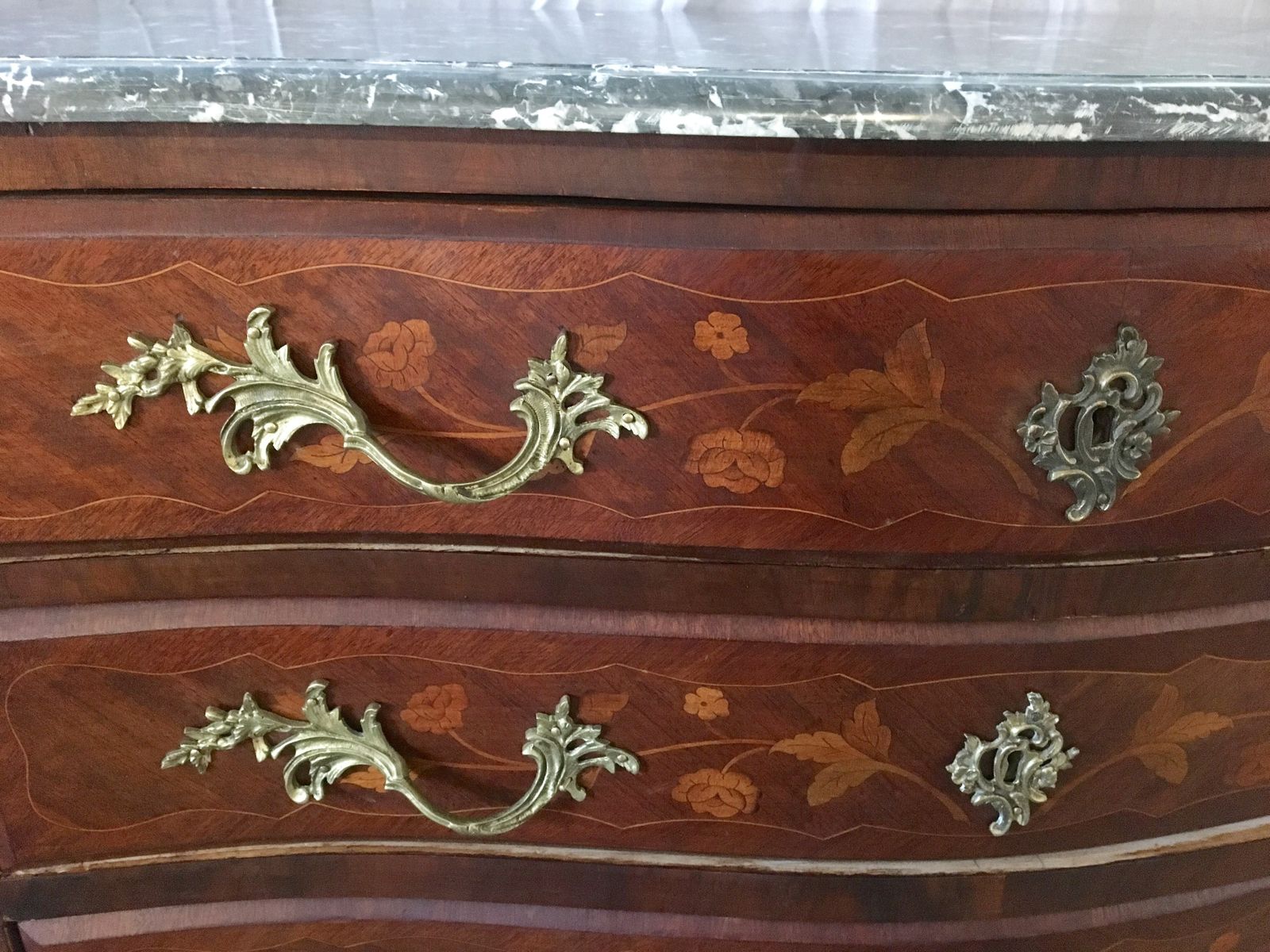 Antique 19th Century French Louis XV Marquetry Napoleon III Commode photo furniture