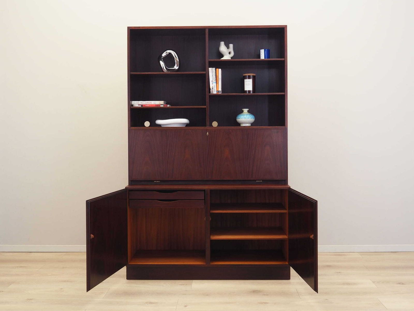 Mahogany Bookcase Danish Design 1970s  Manufacture Omann Jun photo Furniture