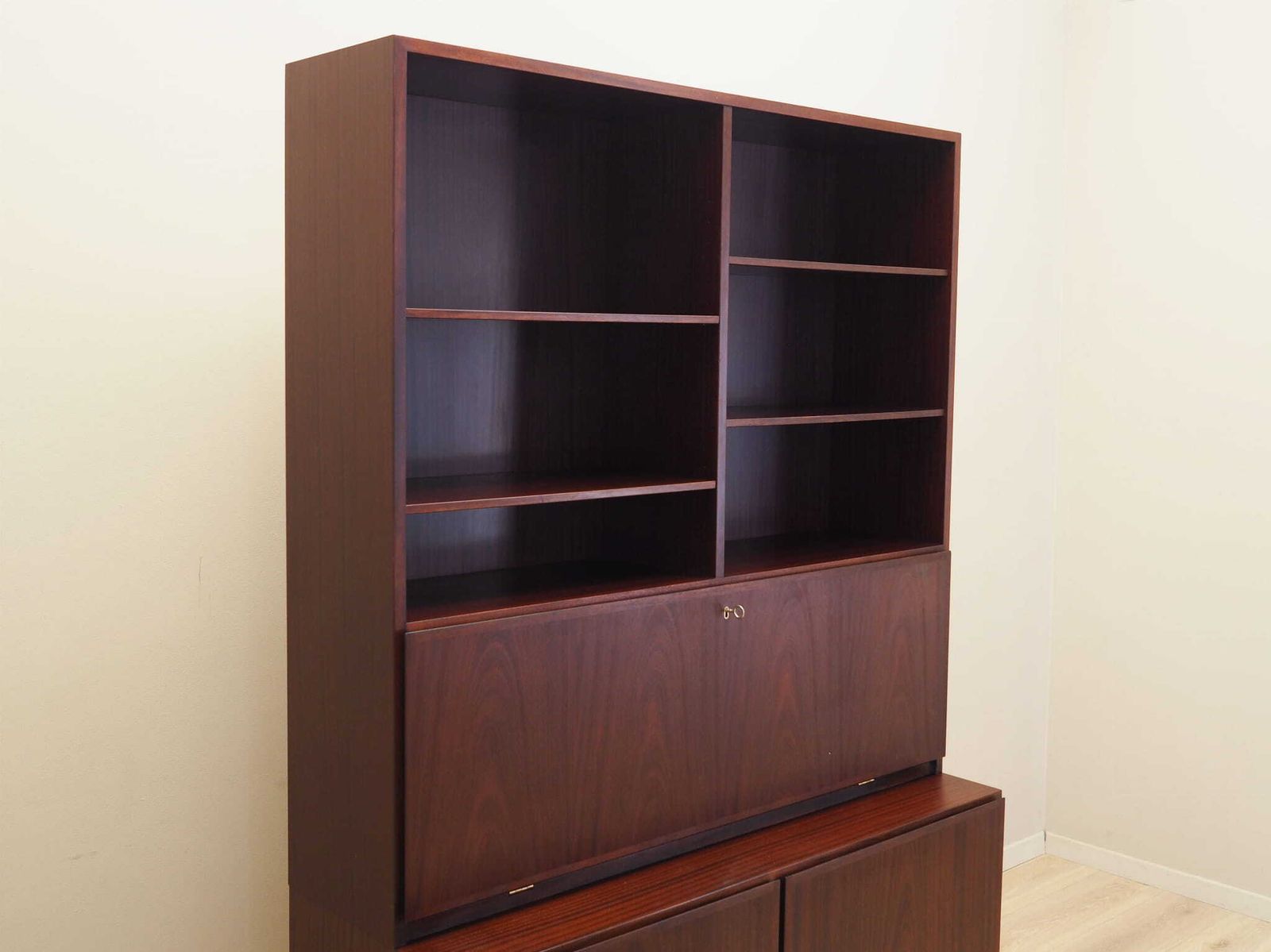 Mahogany Bookcase Danish Design 1970s  Manufacture Omann Jun photo 1919.0