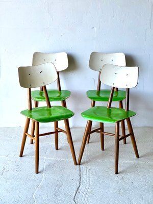 Eetkamerstoelen Van Ton, Ca. Jaren 1960, Set Van 4