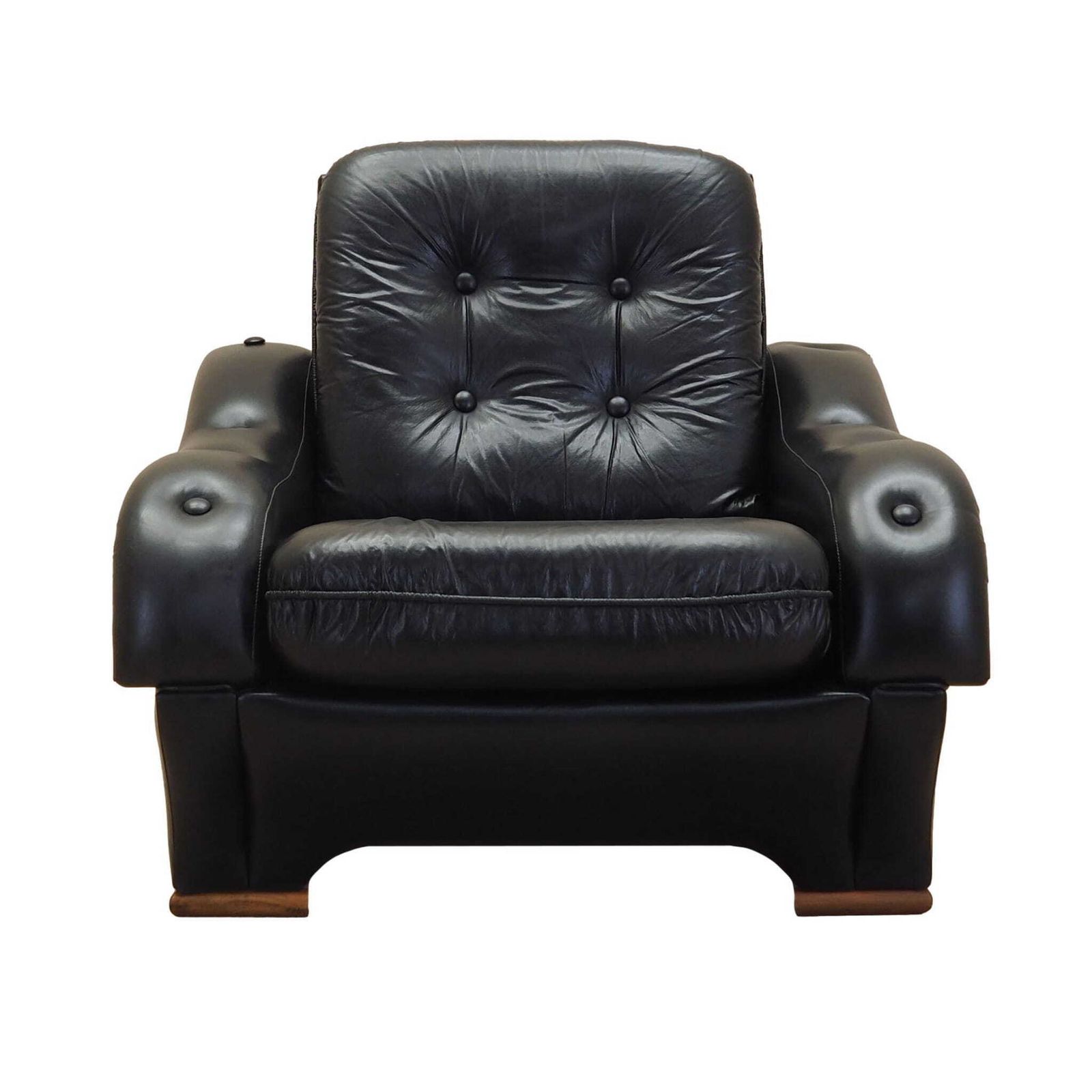 Black Armchair Italian Design 1980s  Manufacture: Italy