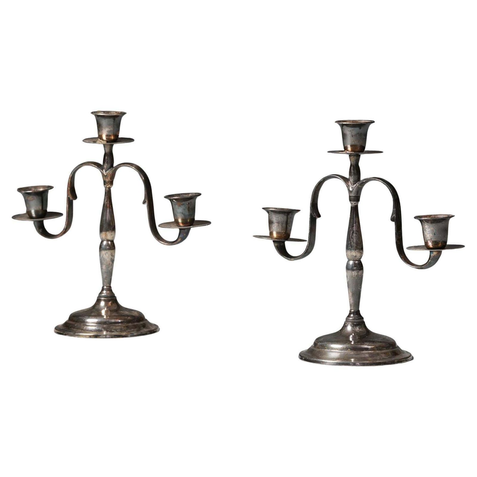 Pair Of Paavo Tynell Candle Sticks For Taito Oy, 1920s