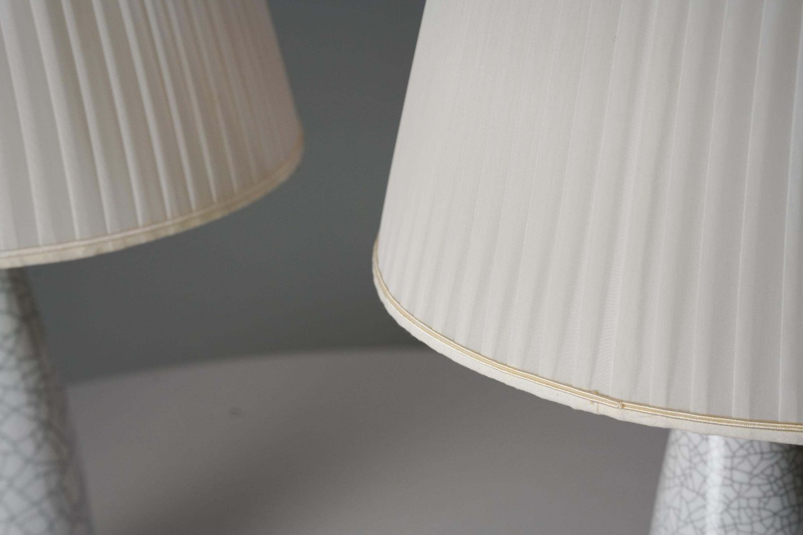 Pair Of Enameled Ceramic Table Lamps By Toini Muona For Arabia, 1940s photo buy