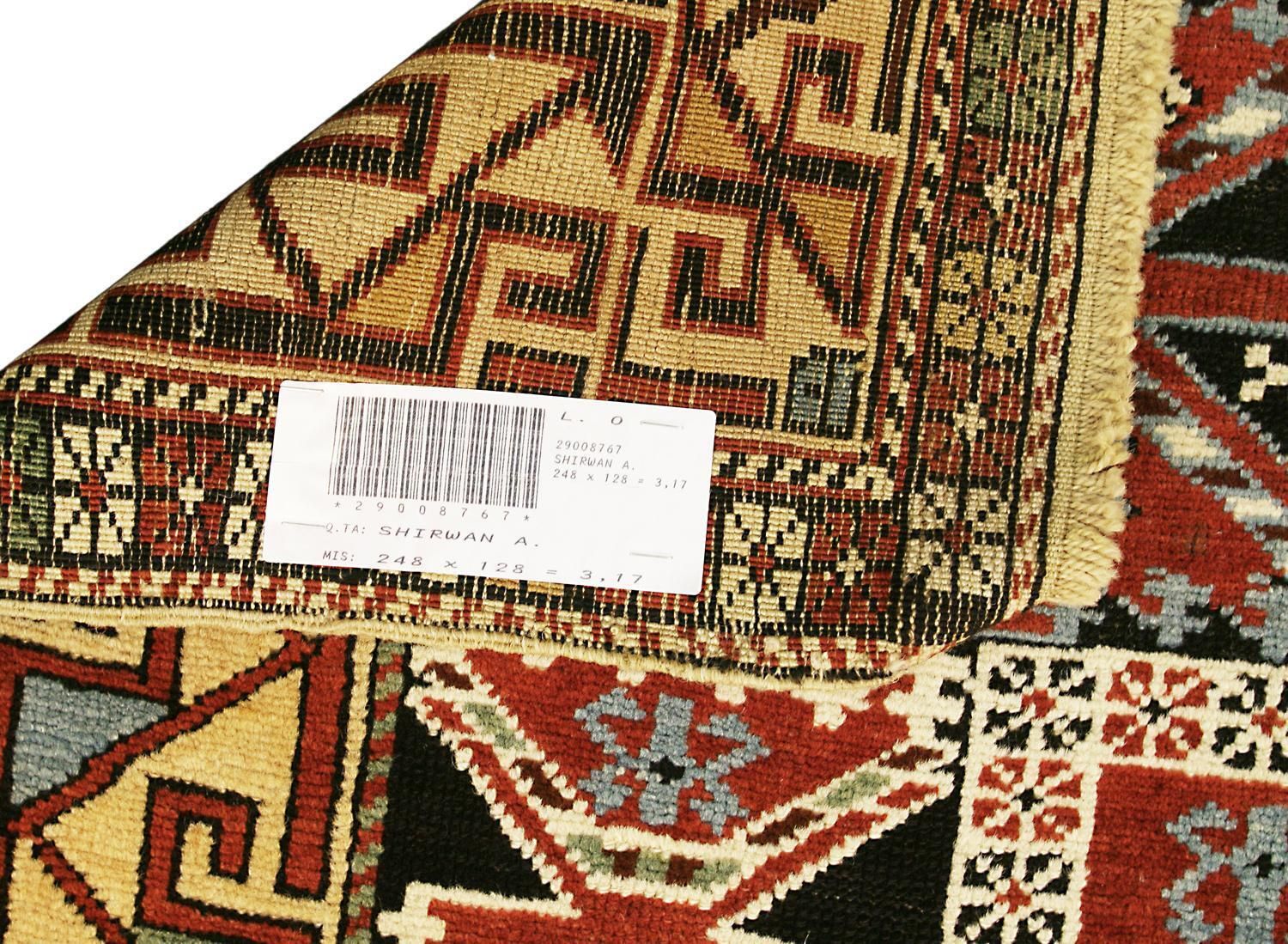 1880 1900 Fine Antique Caucasian Shirvan Rust&Blue Wool Rug photo 4076.0