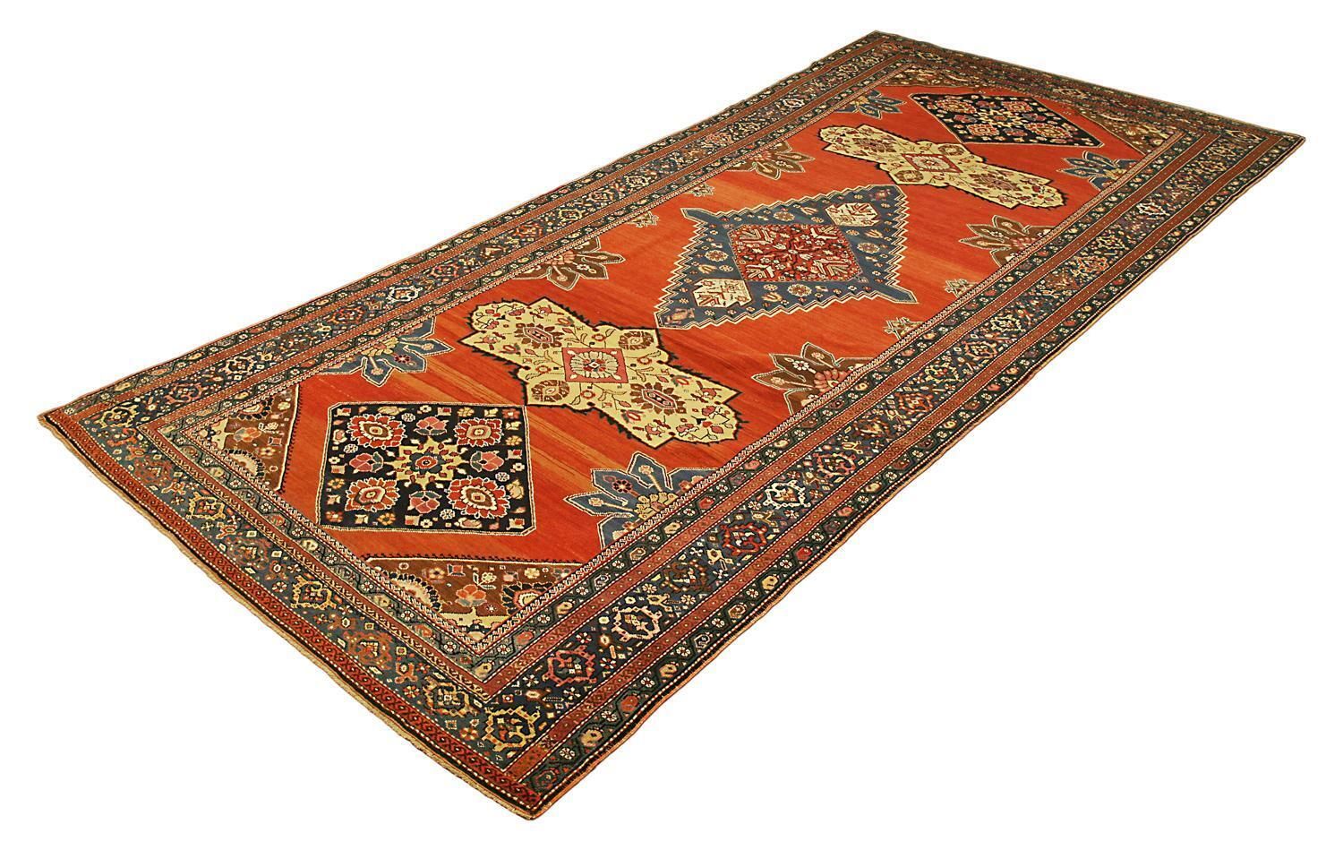 Antique Caucasian Karabakh 'Qarabag' Part Silk Gallery Size Carpet, 19th Century photo furniture