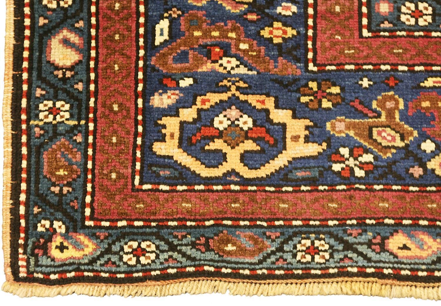Antique Caucasian Karabakh 'Qarabag' Part Silk Gallery Size Carpet, 19th Century photo vintage