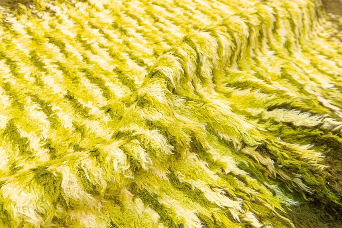 Rya Rug Shaggy Scandinavian Design Olive Green photo vinterior