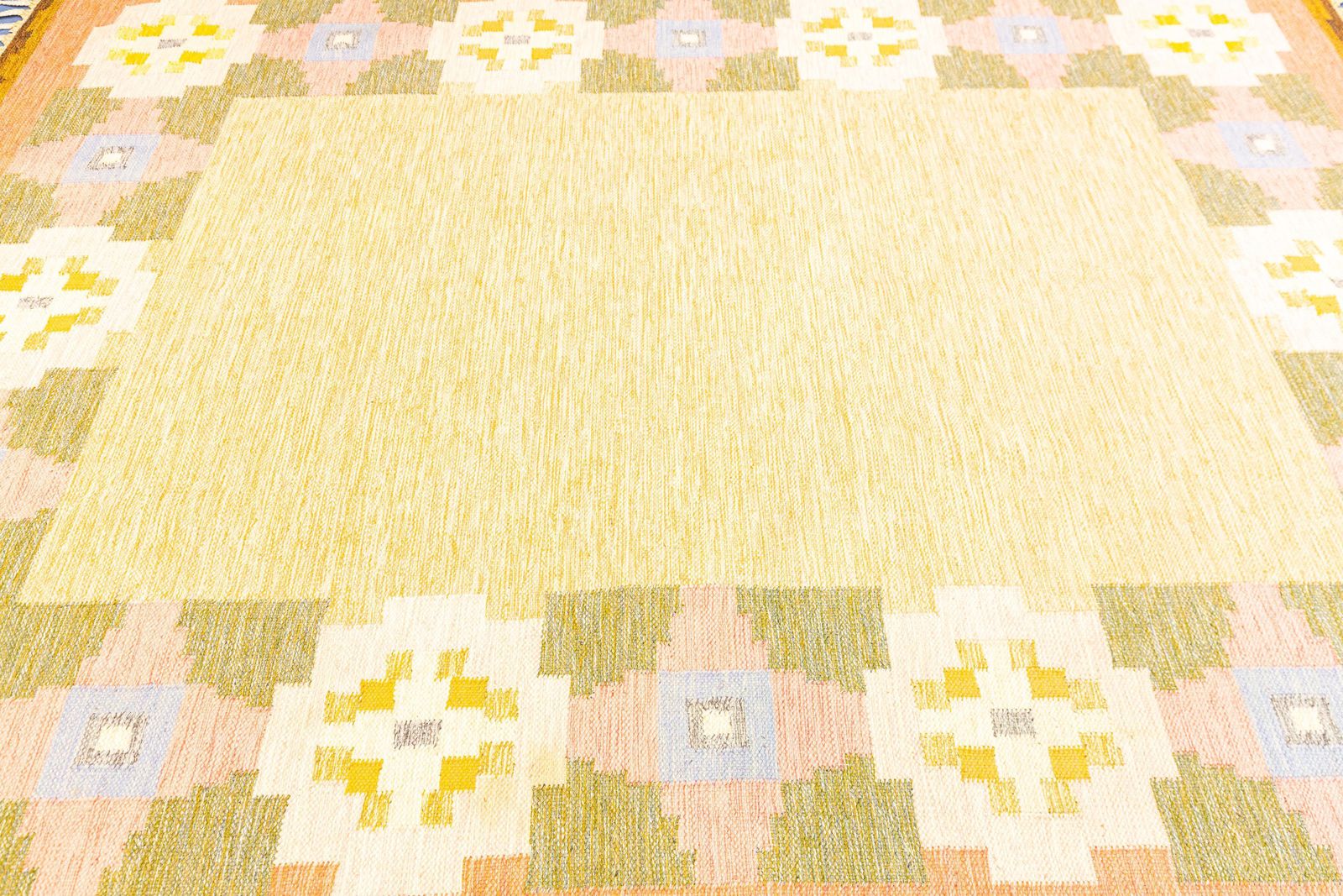 Scandinavian Rug Flat Weave By Ingegerd Silow photo for sale