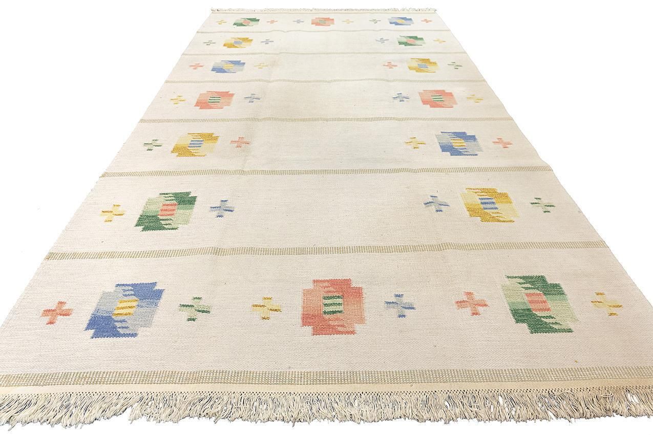 Swedish Flatweave Rug Rollakan, 1950 1970 photo Textiles