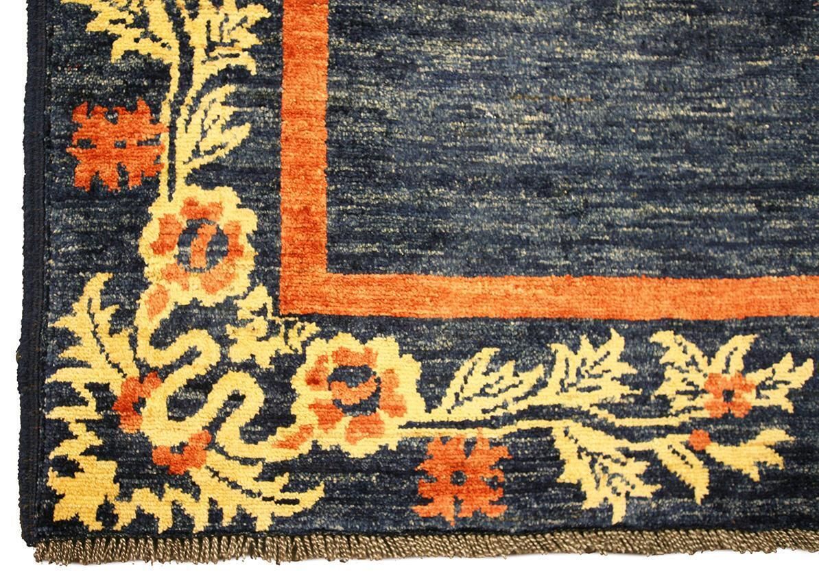 Blue Vintage Rug Minimalist Design photo Textiles
