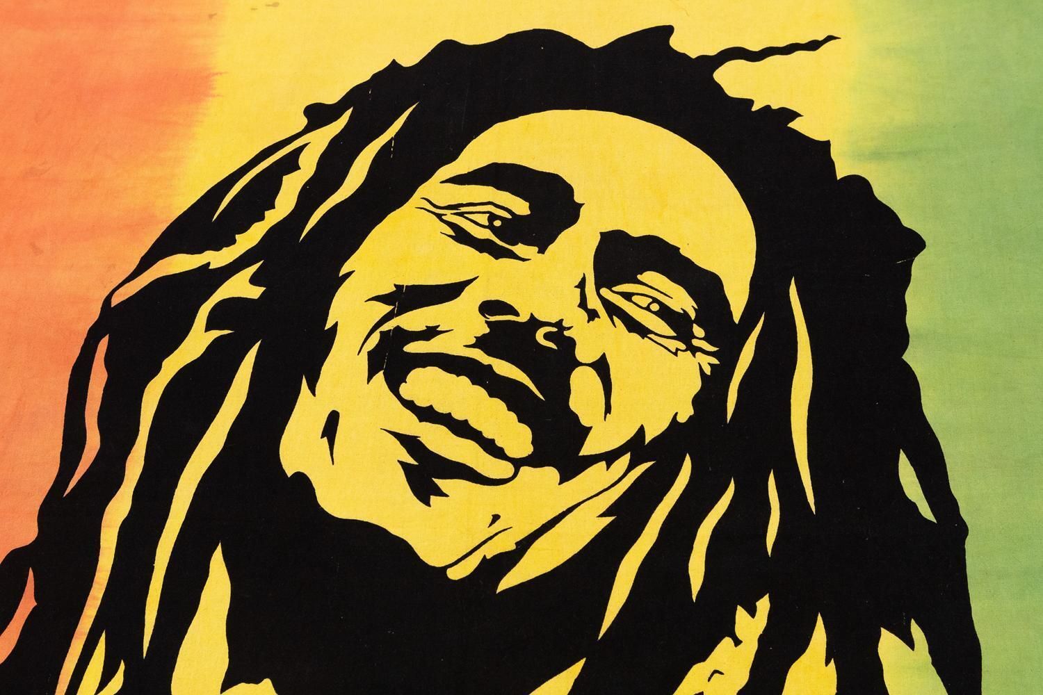 “Bob Marley” Textile Sud American Stamped, Xxi Century photo Textiles