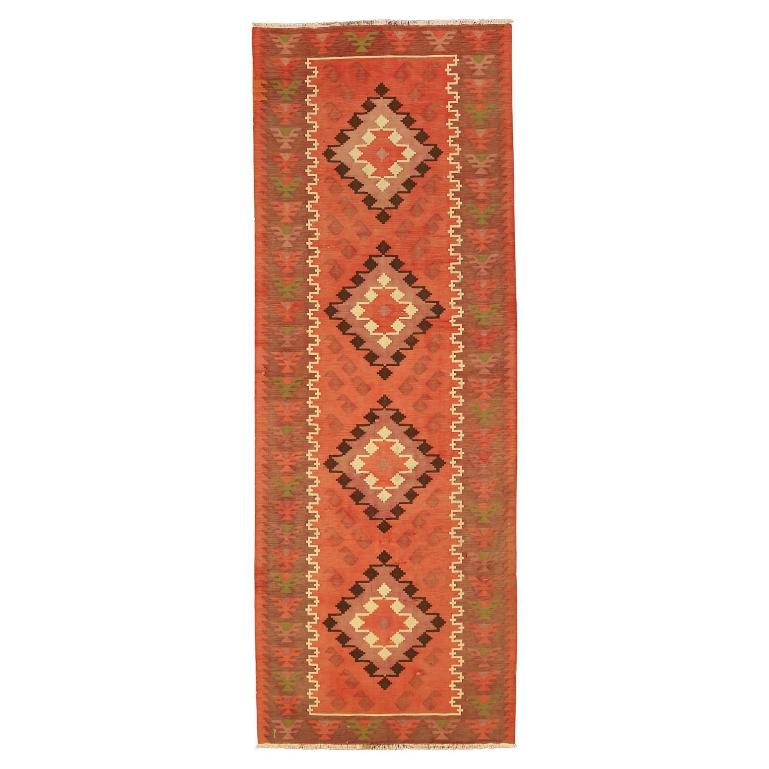 Old Caucasian Runner Kilim Karabakh, Ca. 1940