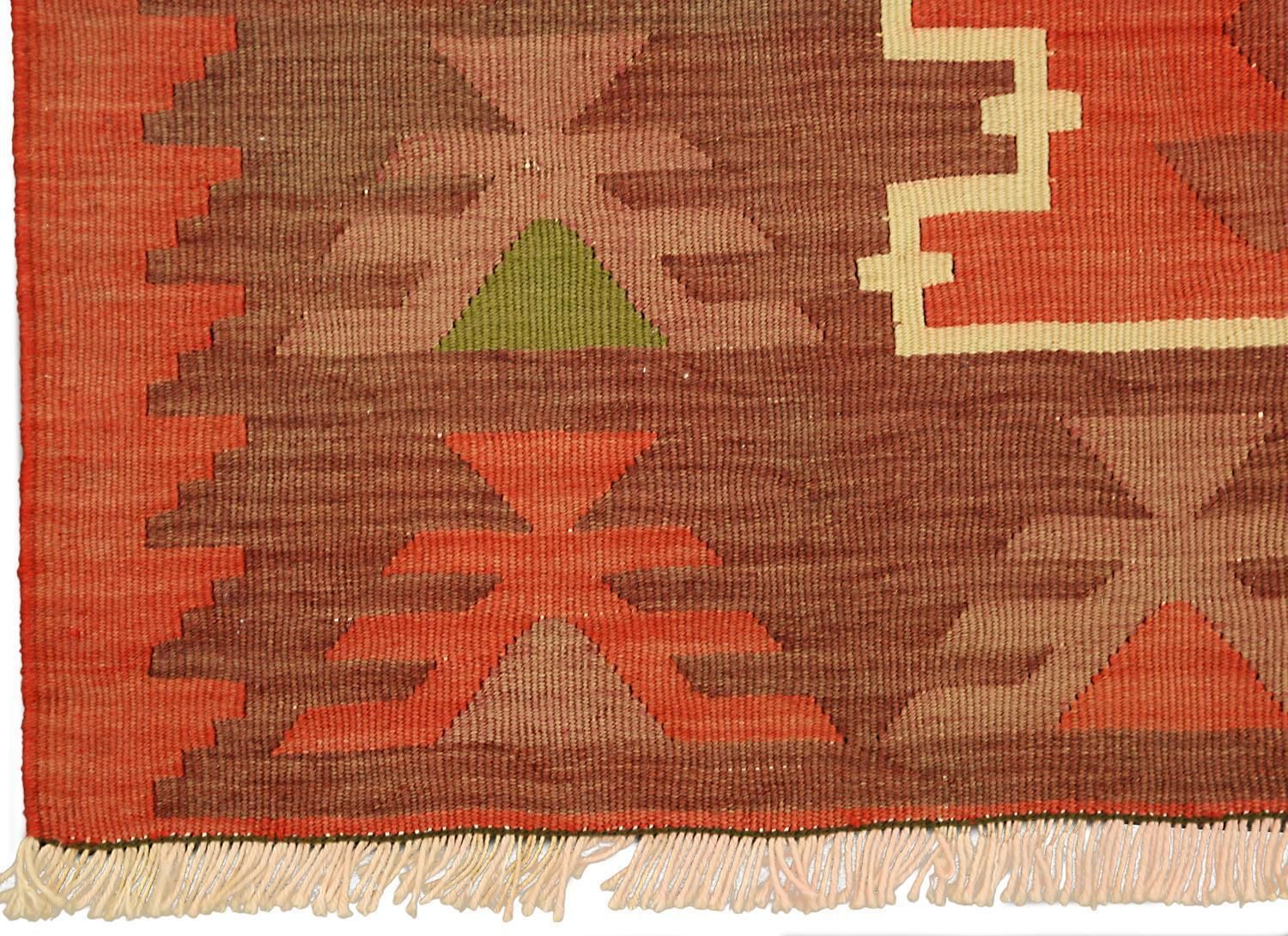 Old Caucasian Runner Kilim Karabakh, Ca. 1940 photo for sale