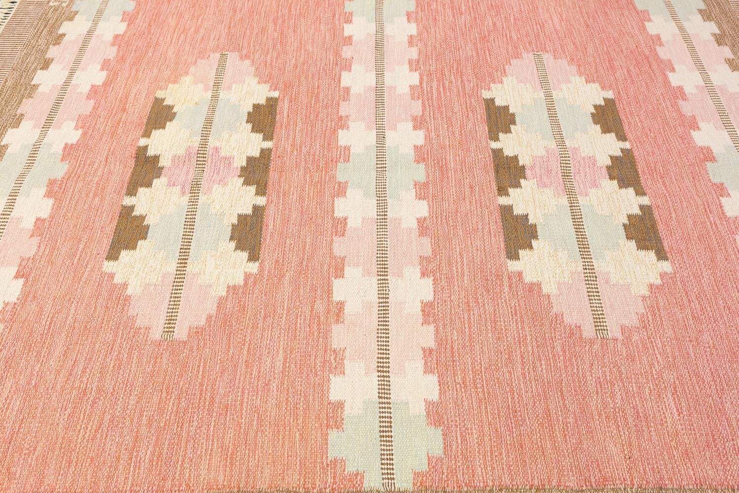 Mid Century Swedish Flat Weave Kilim By Gitt Grannsjo Carlsson, Ca. 1950 photo for sale