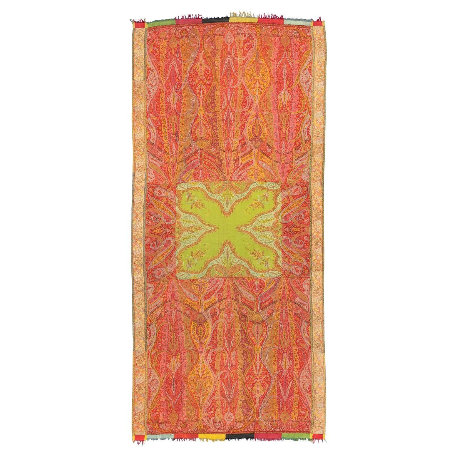 Kashmir Shawl Antique Indian Paisley And Arabesque Motifs Textile, 1800 1820