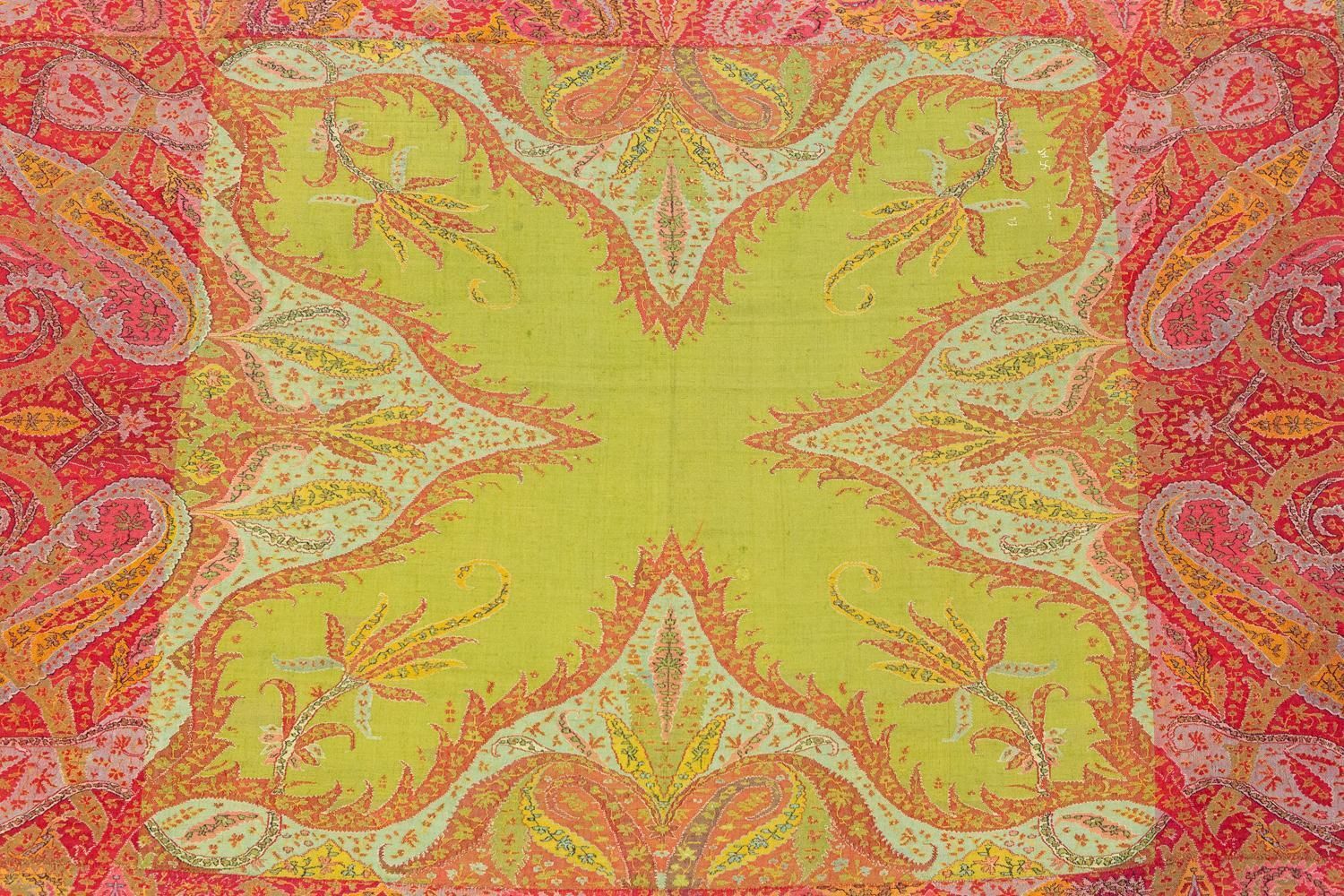Kashmir Shawl Antique Indian Paisley And Arabesque Motifs Textile, 1800 1820 photo 6369.0