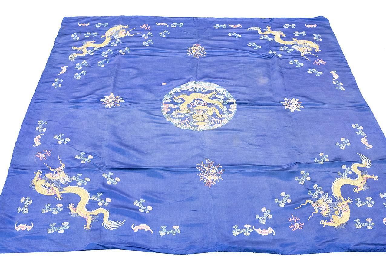 Chinese Silk Textile Five Clawed Dragon photo Textiles