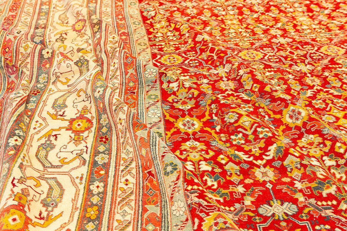 photo furniture Antique Indian Agra Rug Red Field