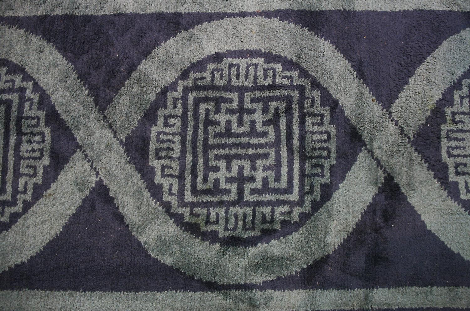 Spanish Rug Minimalist Design Midnight Blue Color, 1920 1950 photo 7558.0