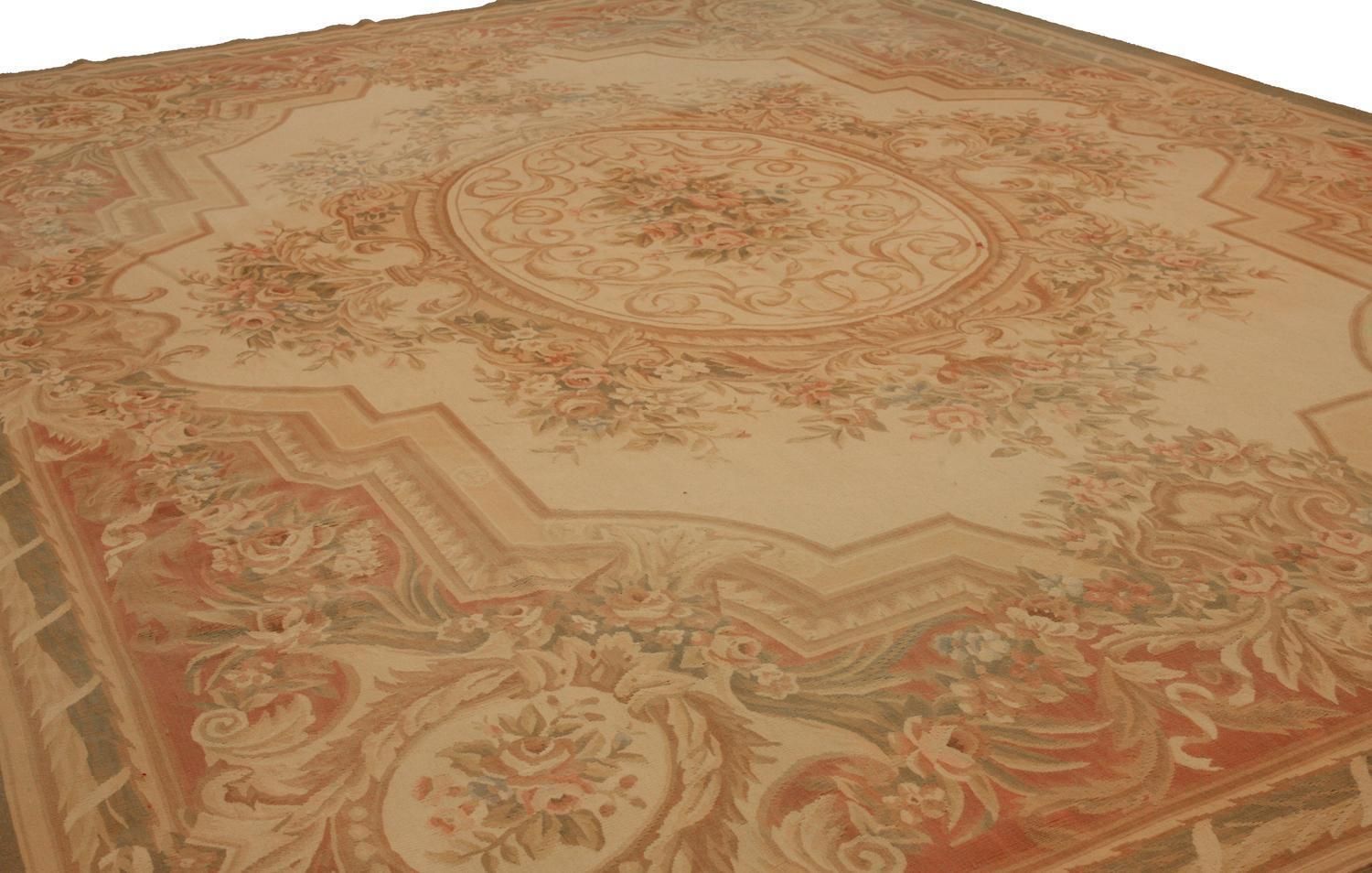 Aubusson Rug French Style Earthy Tones photo furniture