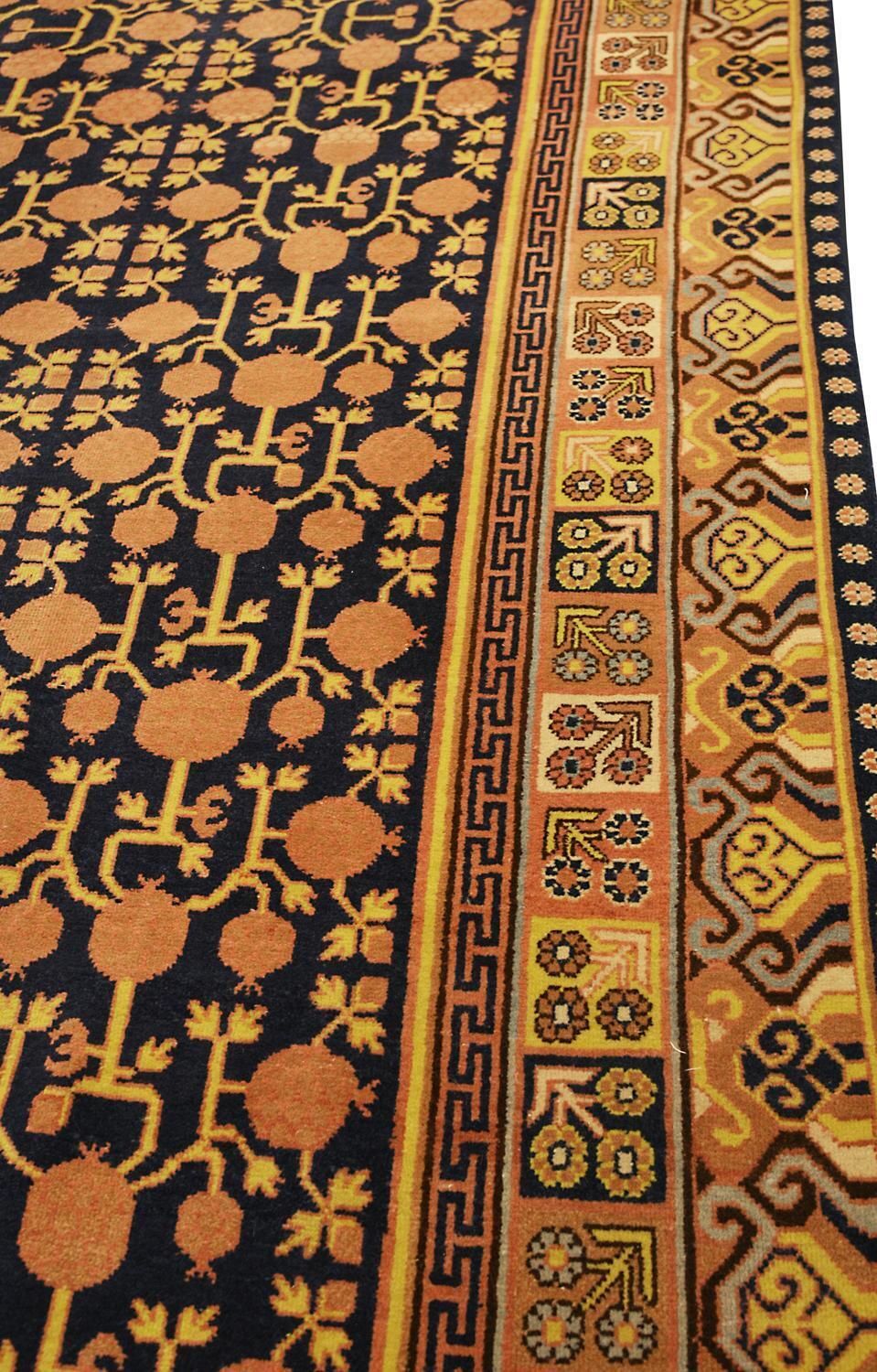 Antique Kalleh Khotan Wool Carpet East Turkistan, Ca. 1920 photo vintage