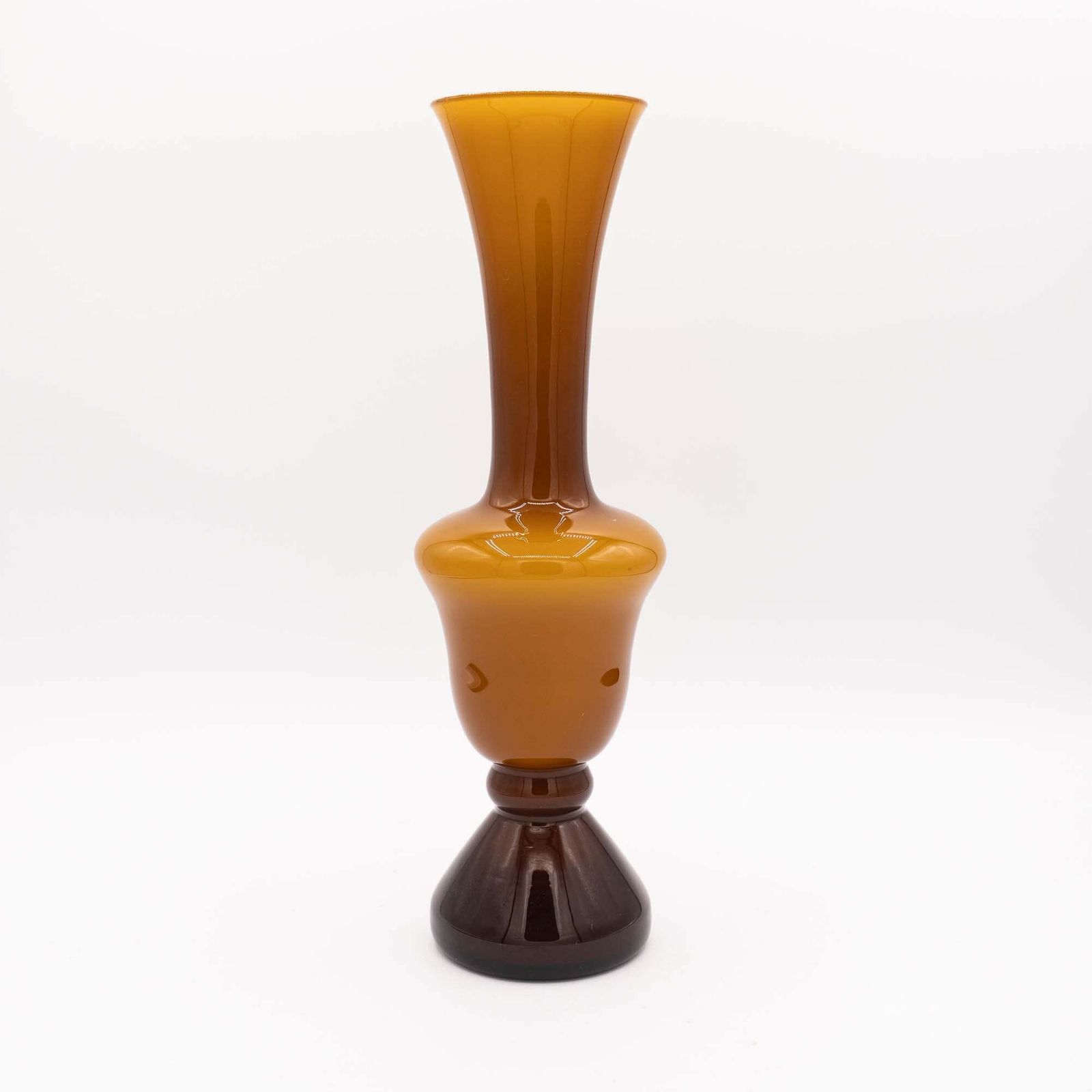 Vintage Bud Vase In Frosted Amber / Butterscotch   Empoli Rossini   1970s photo furniture