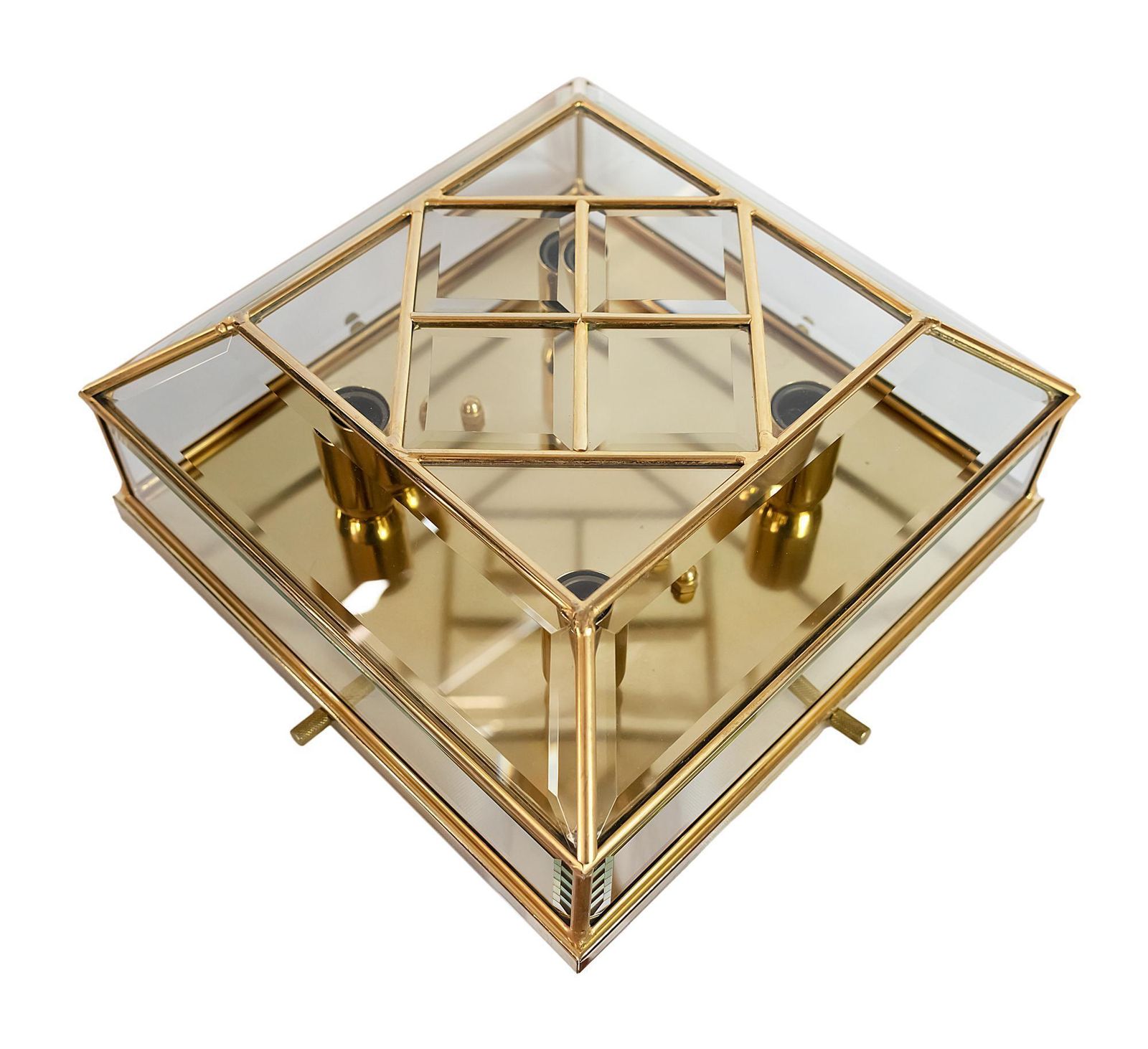 Mid Century Italian Glass Flush Mount Chandelier photo Lighting