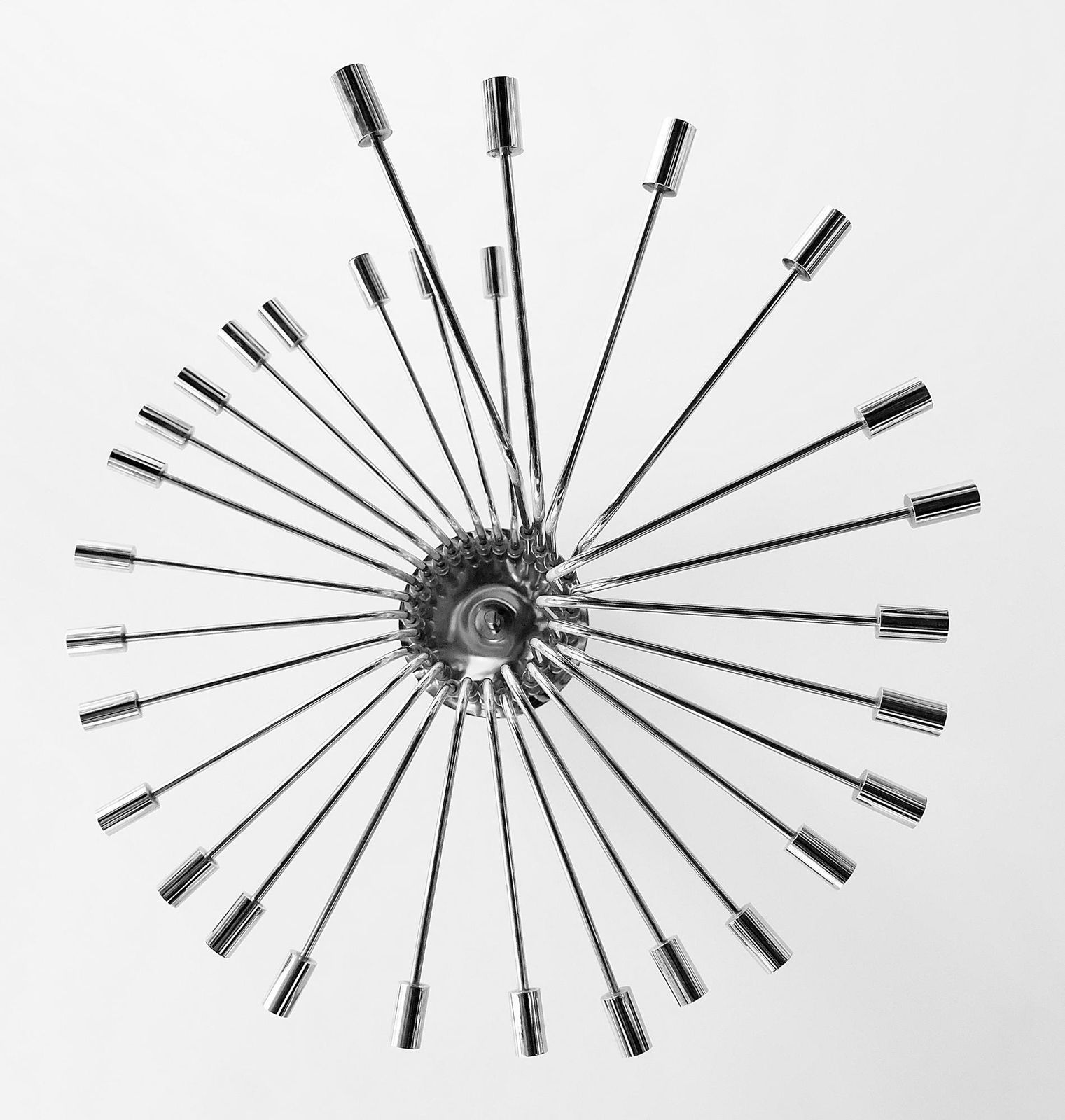 Mid Century Italian Gaetano Sciolari Spiral Chrome Chandelier, Circa 1970 photo Lighting
