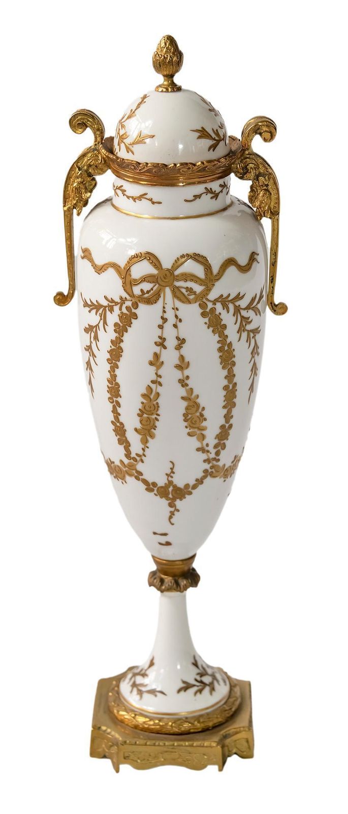 Antique French Sevres Porcelain And Bronze Lidded Vase photo furniture