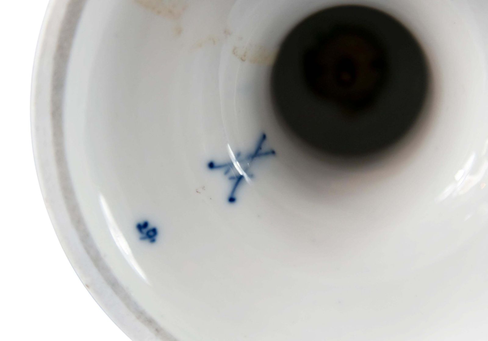 photo for sale Pair Of German Meissen Porcelain Cobalt Blue Vases