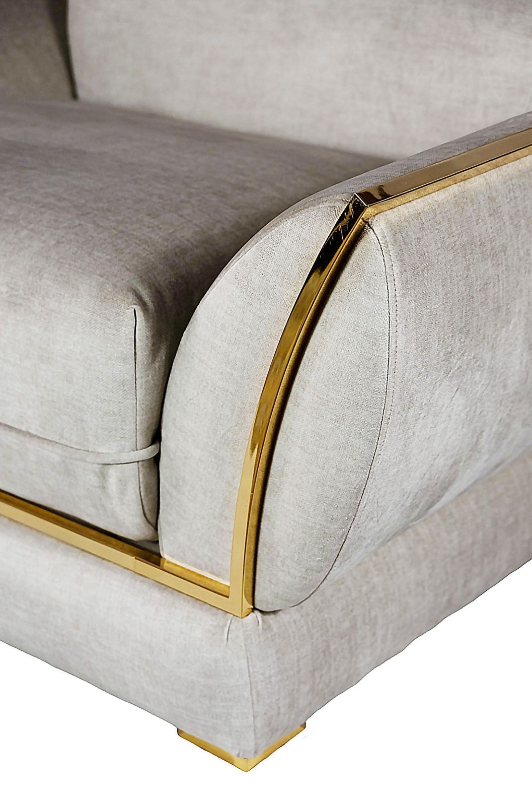 Pair Of Italian Armchairs In Velour And Gilt Metal By Alberto Smania, 1970's photo for sale