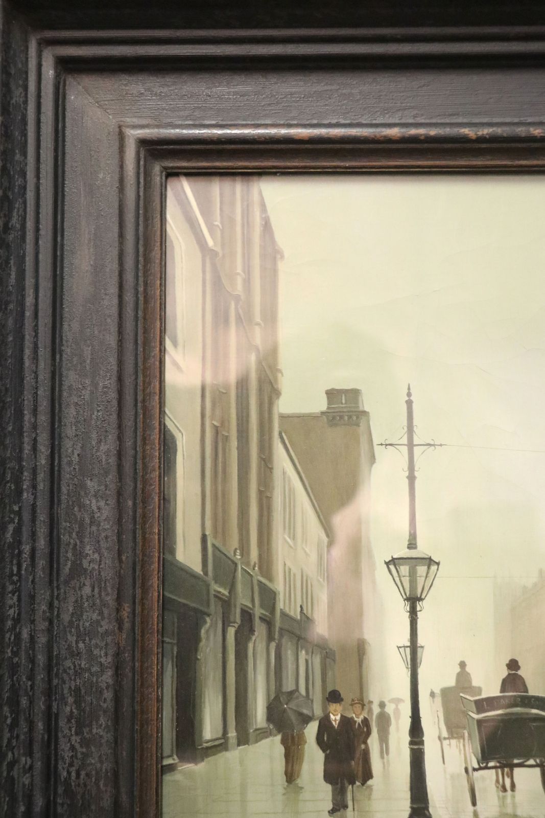 photo vintage Northern Art! Steven Scholes (Born 1952); Oil On Board, Manchester Street Scene.