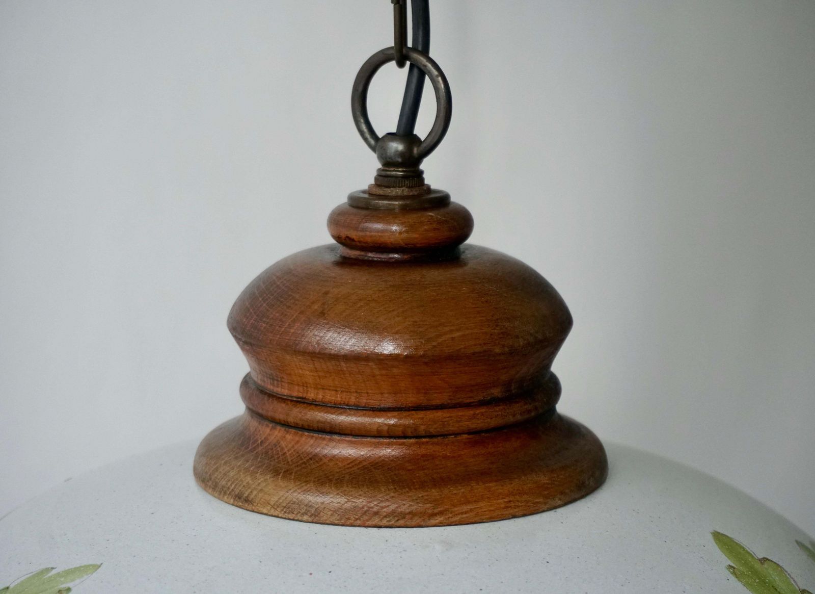 Italian Ceramic Lamp With Flower Decoration, 1970s photo vintage