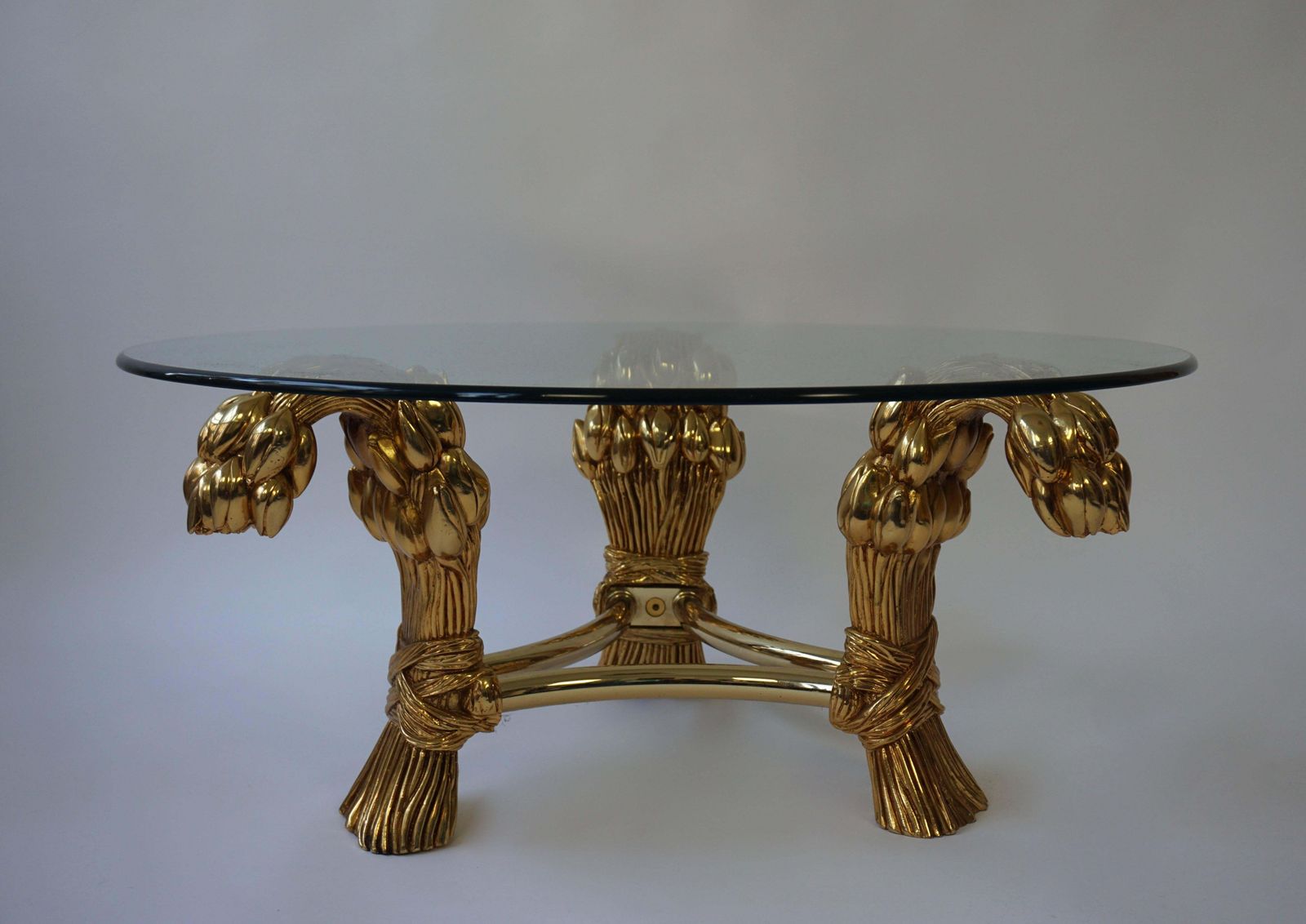 Round Glass Coffee Table In The Manner Of Maison Jansen photo 1868.0