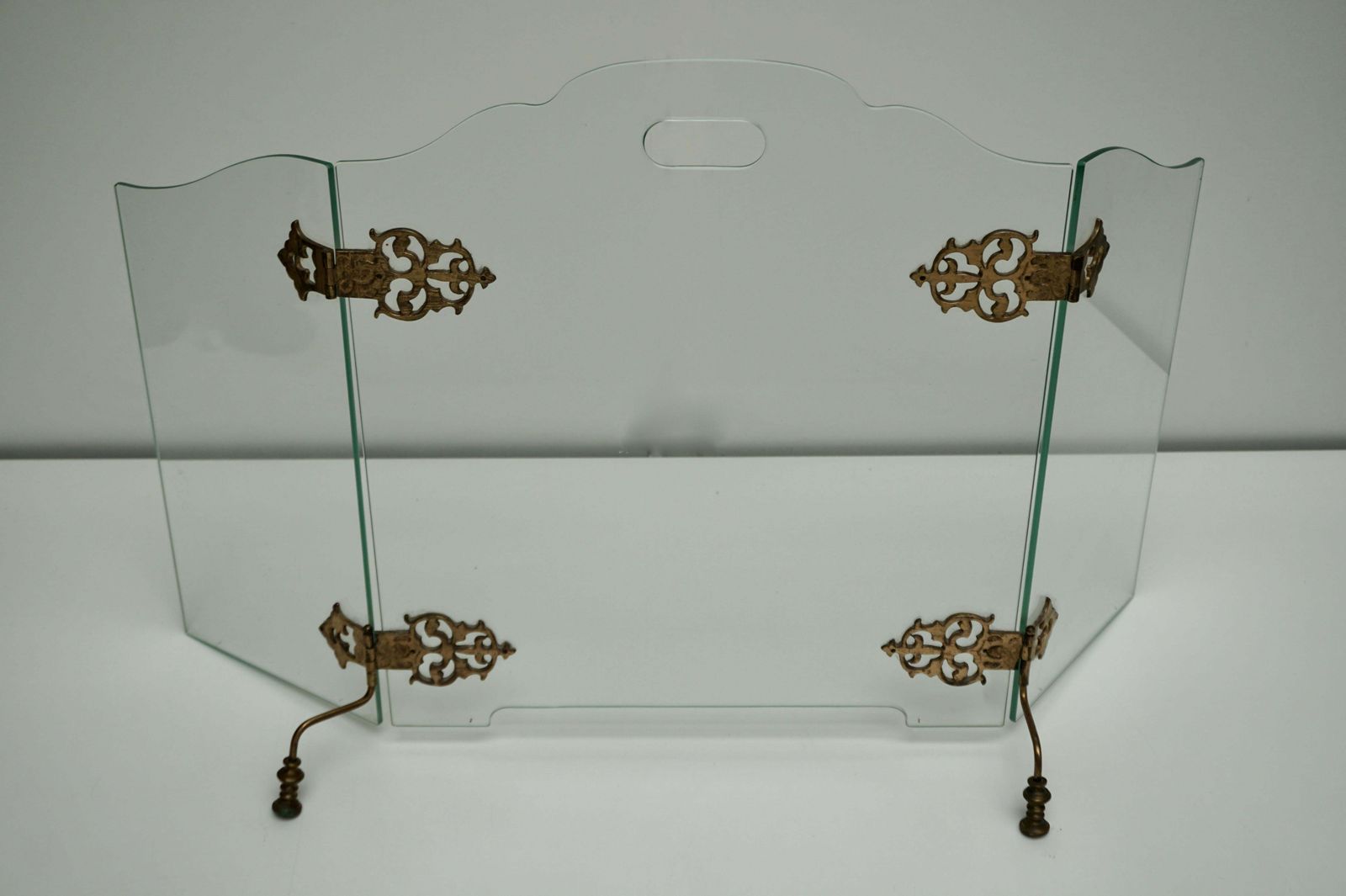 Glass And Brass Fireplace Screen photo 1361.0