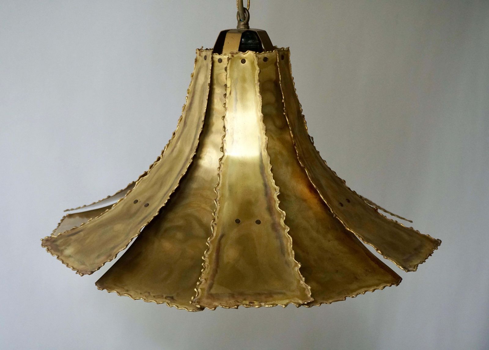 Mid Century Modern Oxidized Brass Brutalist Chandelier By Sorensen Denmark 1960s photo buy