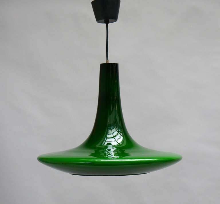 One Of Two Glass Pendant Lights By Peil And Putzler, 1970s, Germany photo vinterior