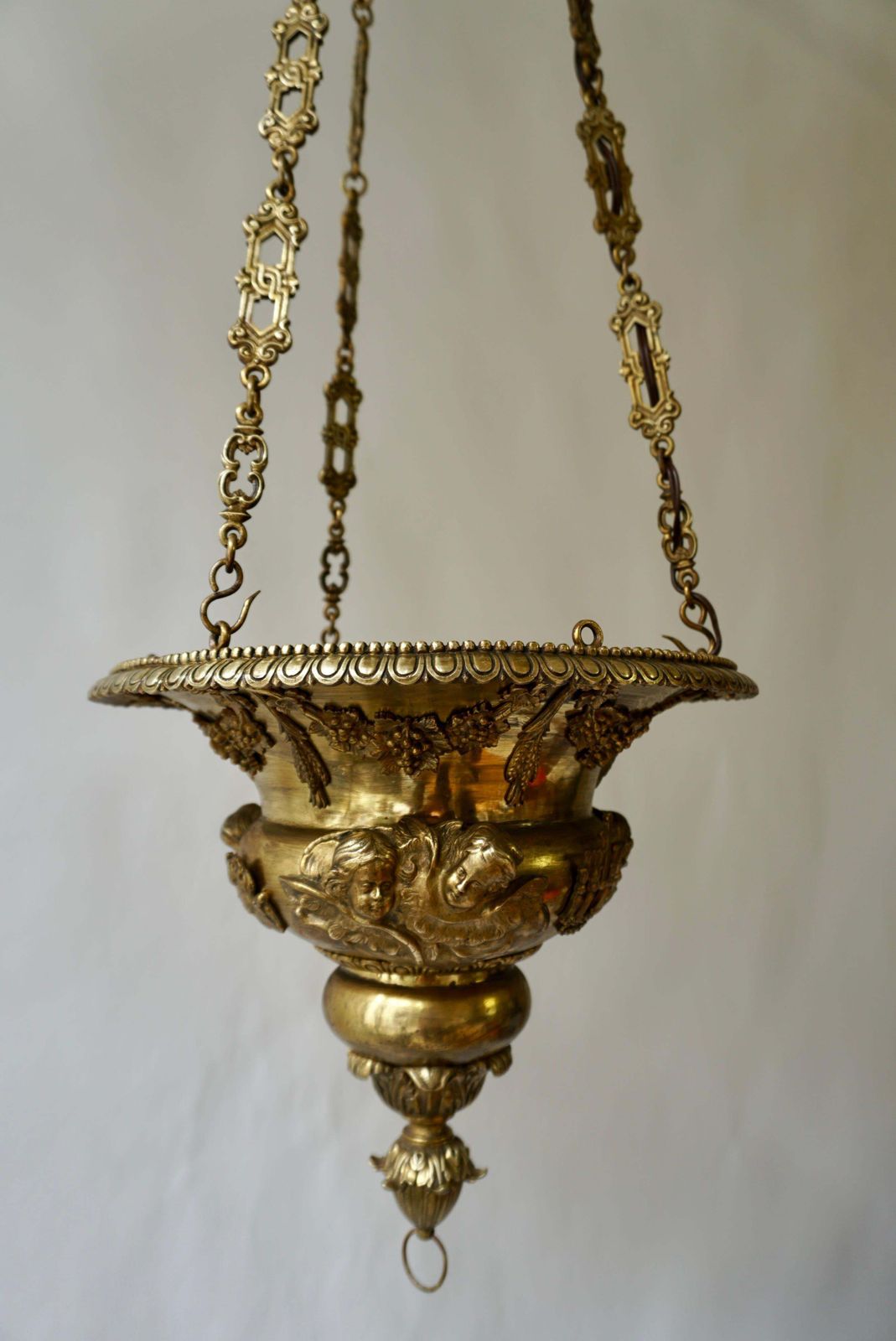 Antique Gothic Revival Chandelier And Church Sanctuary Lamp photo vinterior